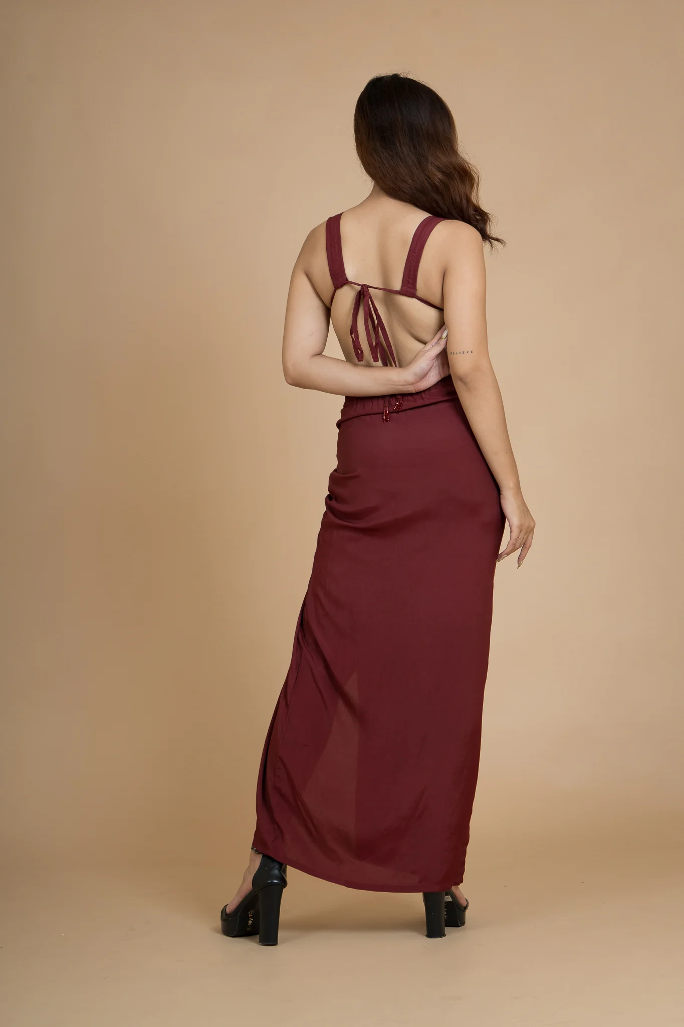 Women Scarlet Rush Draped Cotton Skirt - Image 5