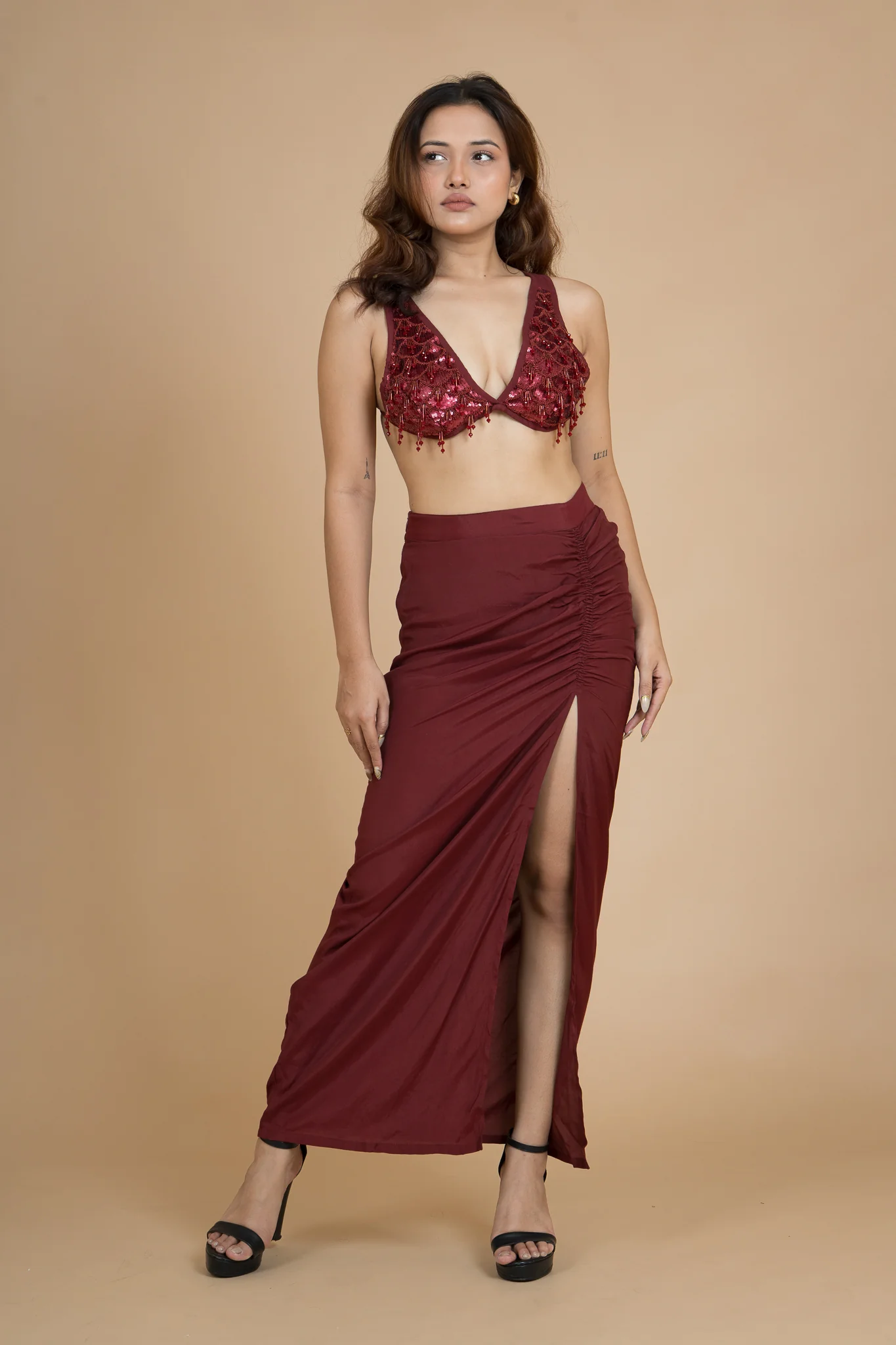 Women Scarlet Rush Draped Cotton Skirt - Image 7