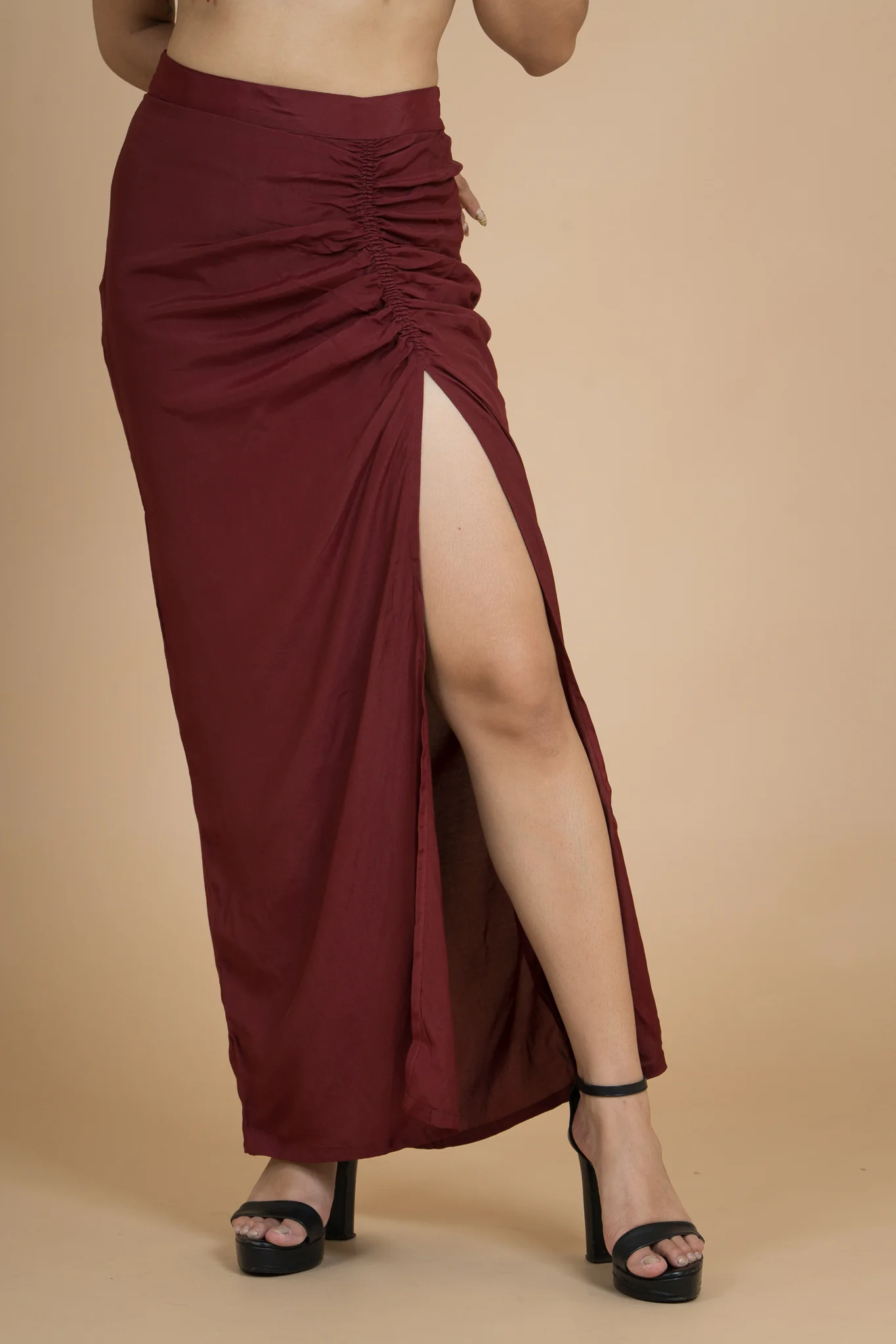 Women Scarlet Rush Draped Cotton Skirt - Image 8