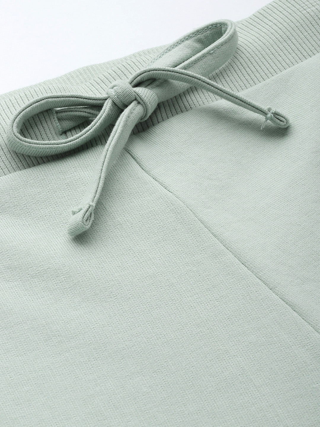 Women Sea Green Terry Hooded Jacket with Track Pants - Image 3