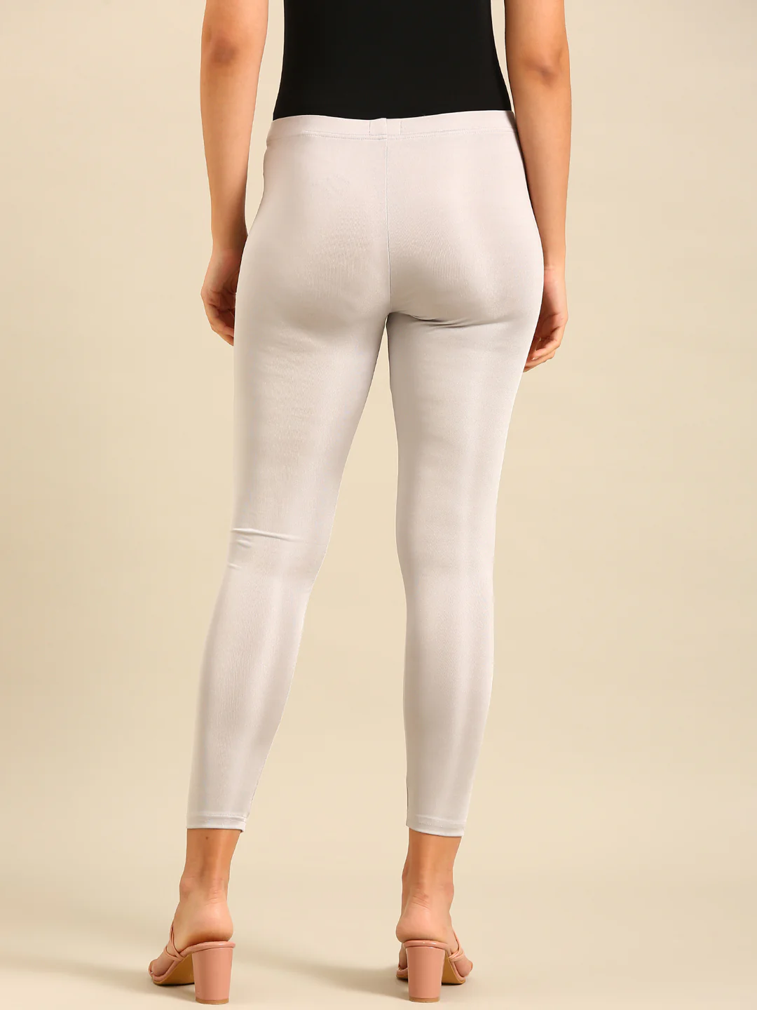 Women Silver Festive Leggings - Image 3
