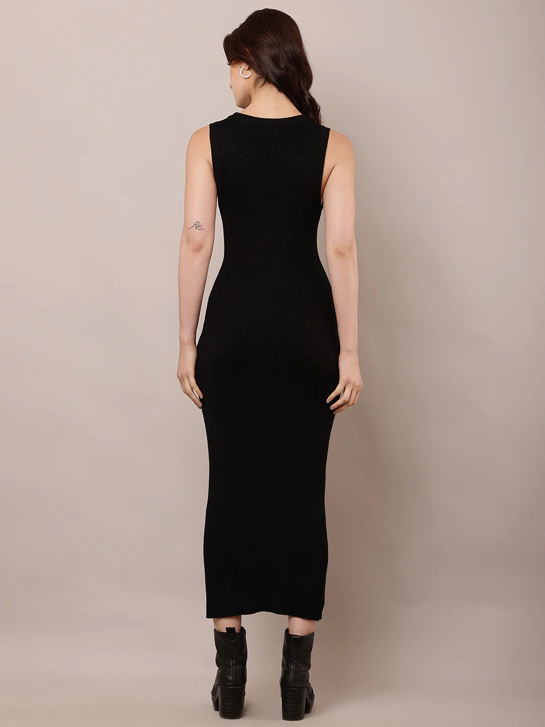 Women Sleeveless Black Bodycon Dress - Image 4
