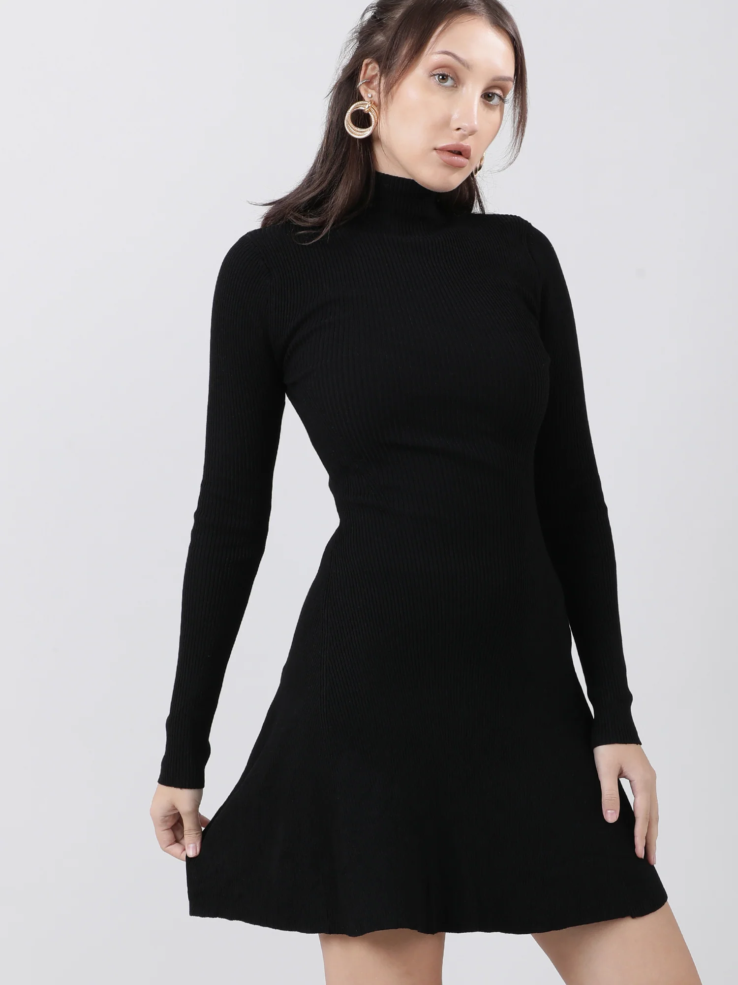 Women Slim Fit Cut Out Black Bodycon Dress - Image 3