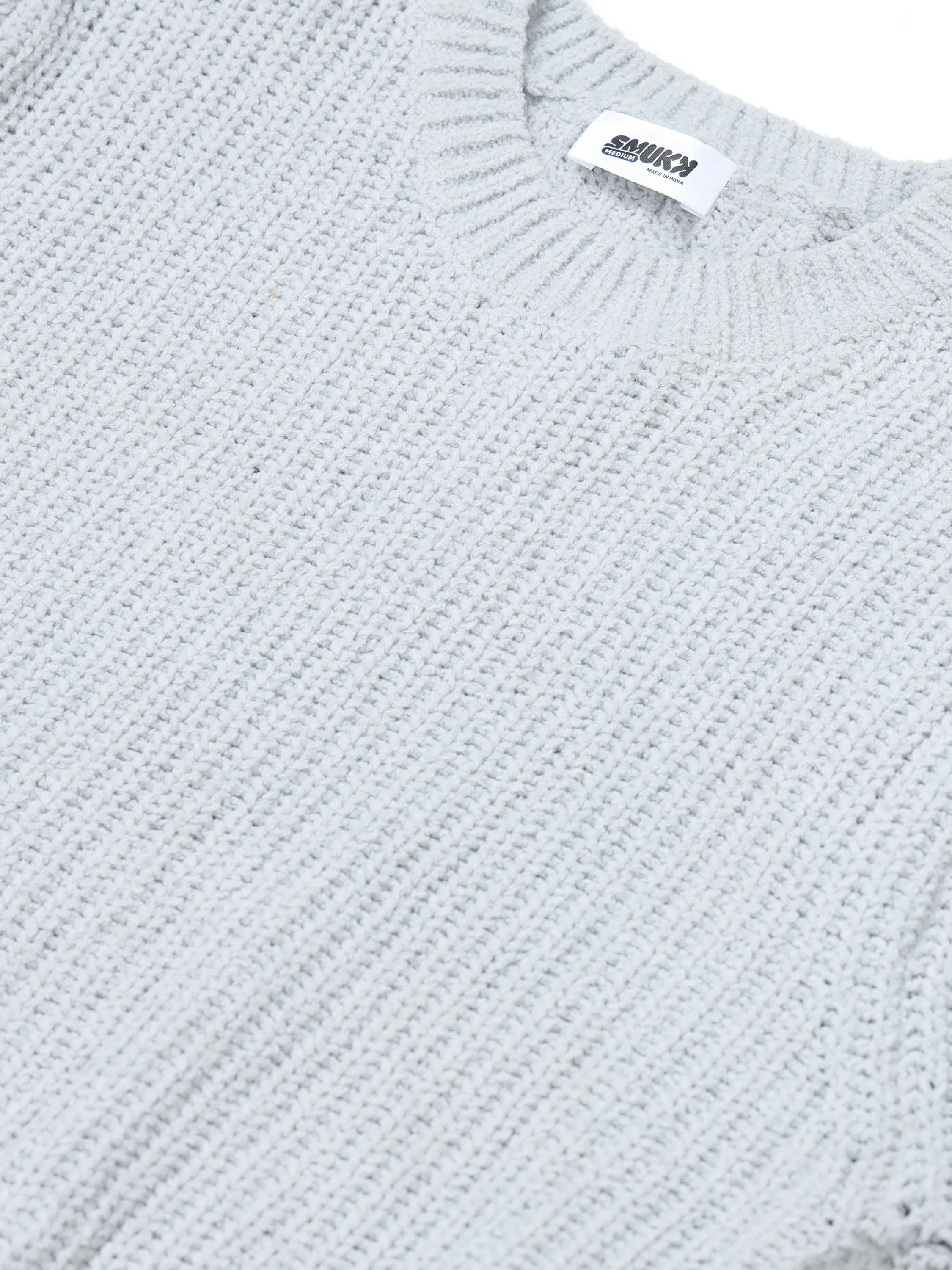 Women Slim Fit Grey Sweater - Image 7