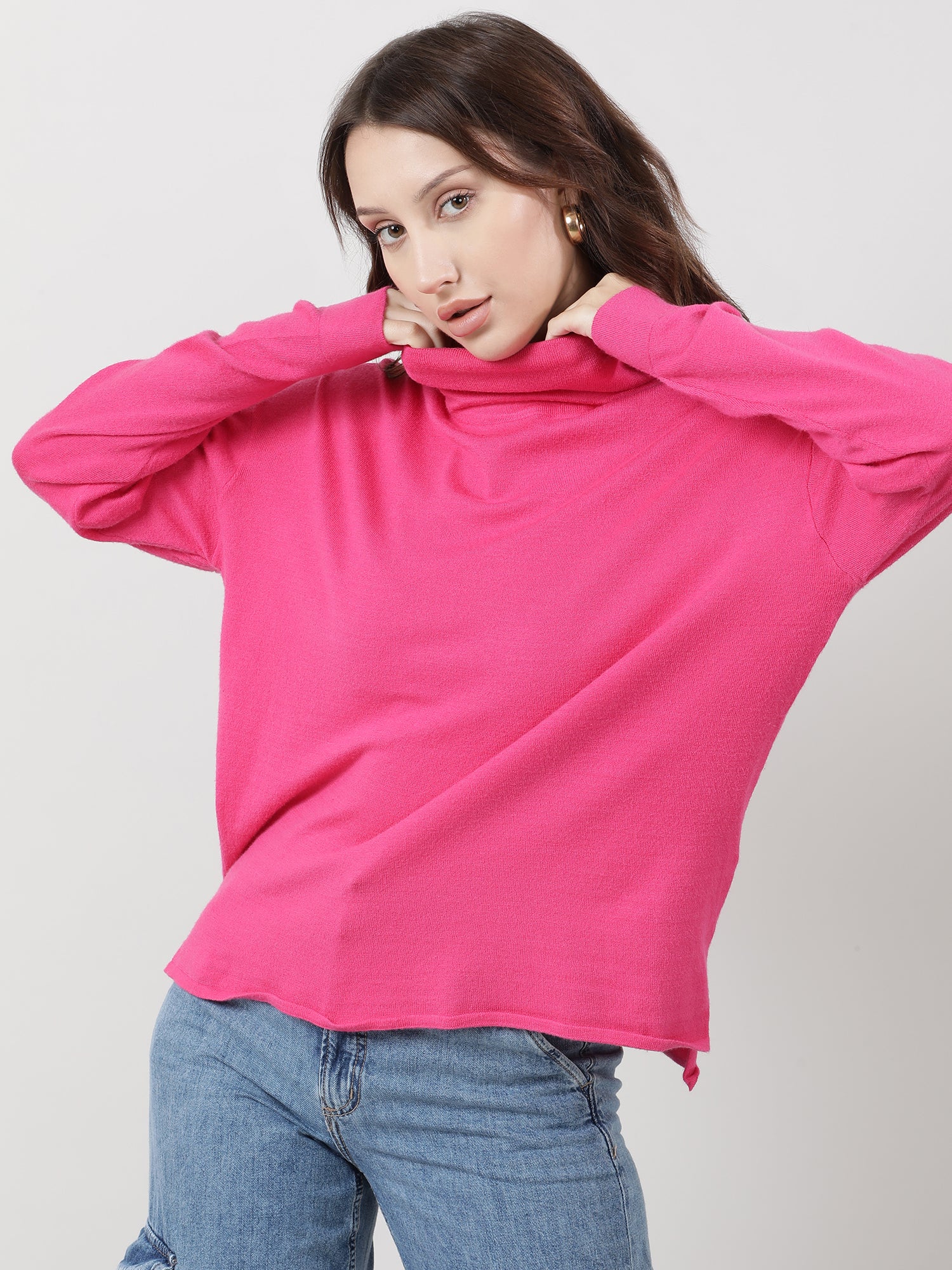 Women Slim Fit Pink Sleeveless Knitted Top - Image 3