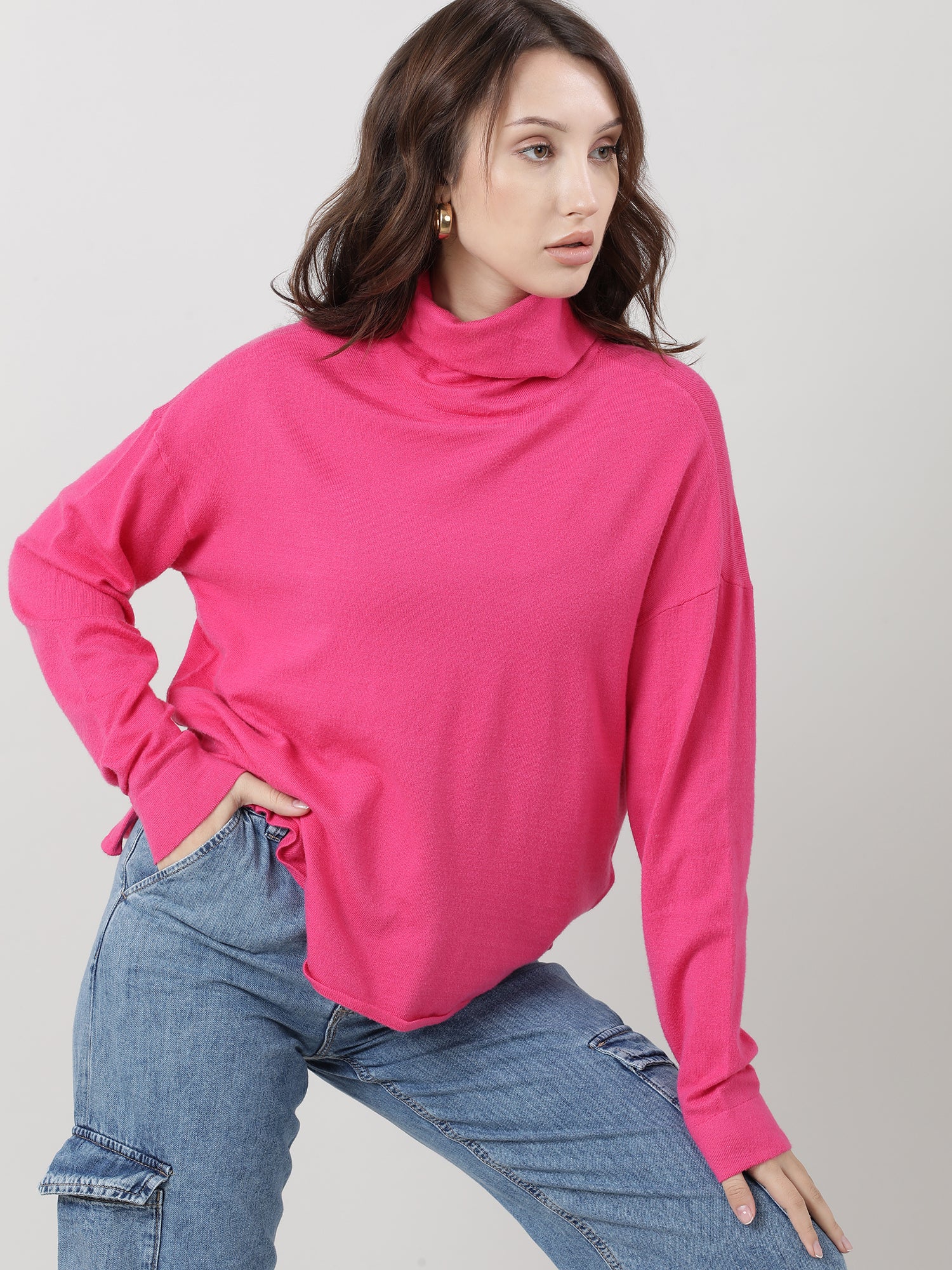 Women Slim Fit Pink Sleeveless Knitted Top - Image 4