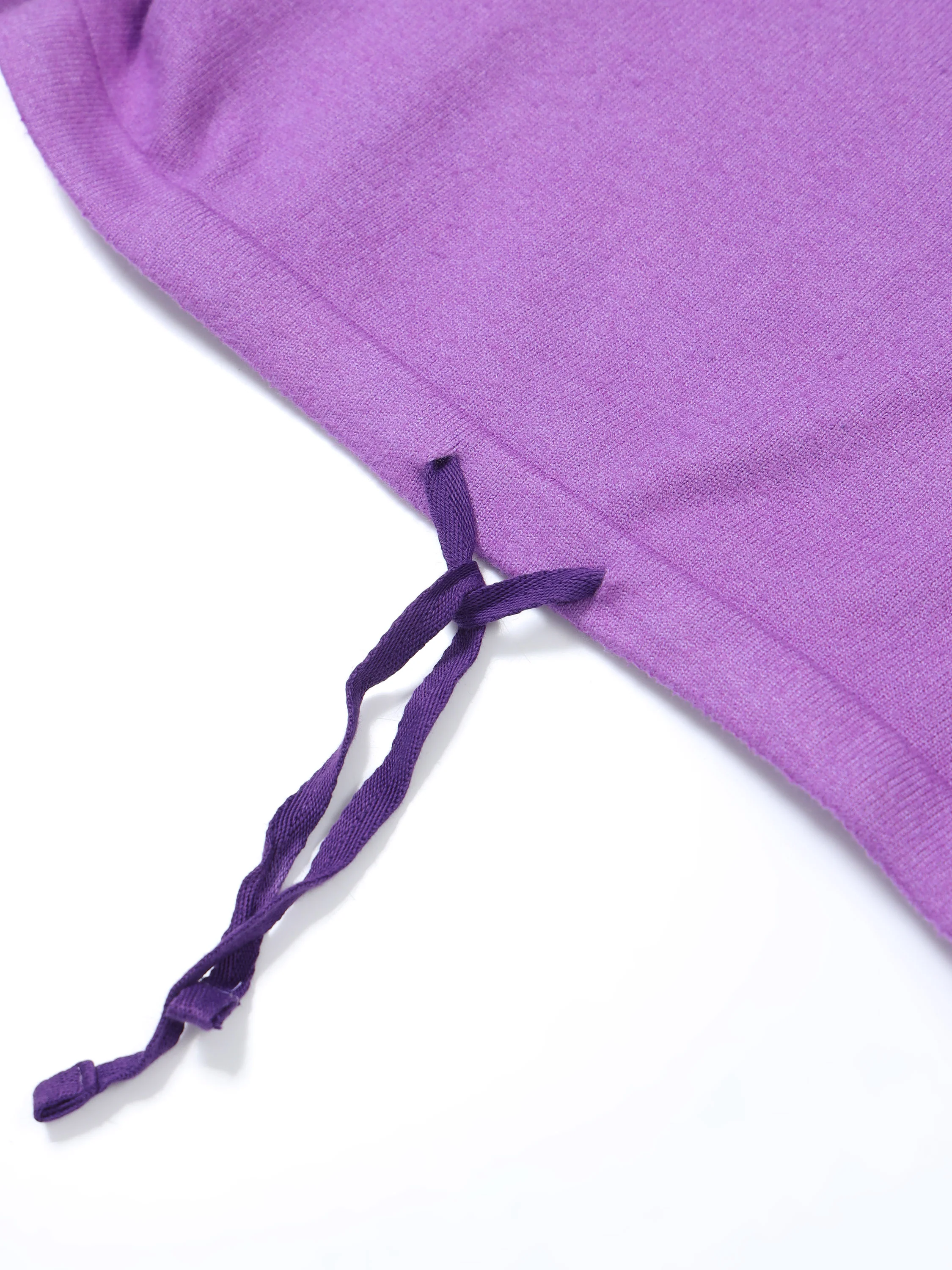 Women Violet Cropped Top With Tie Up - Image 8