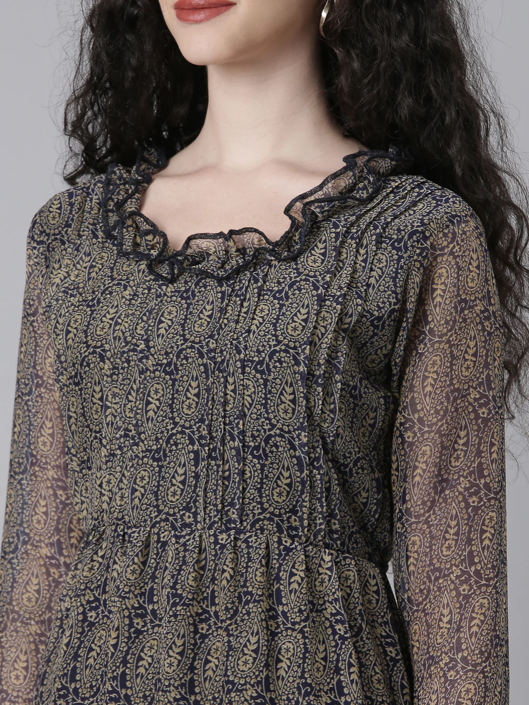 Women Soft Bloom Chiffon Dress - Image 3