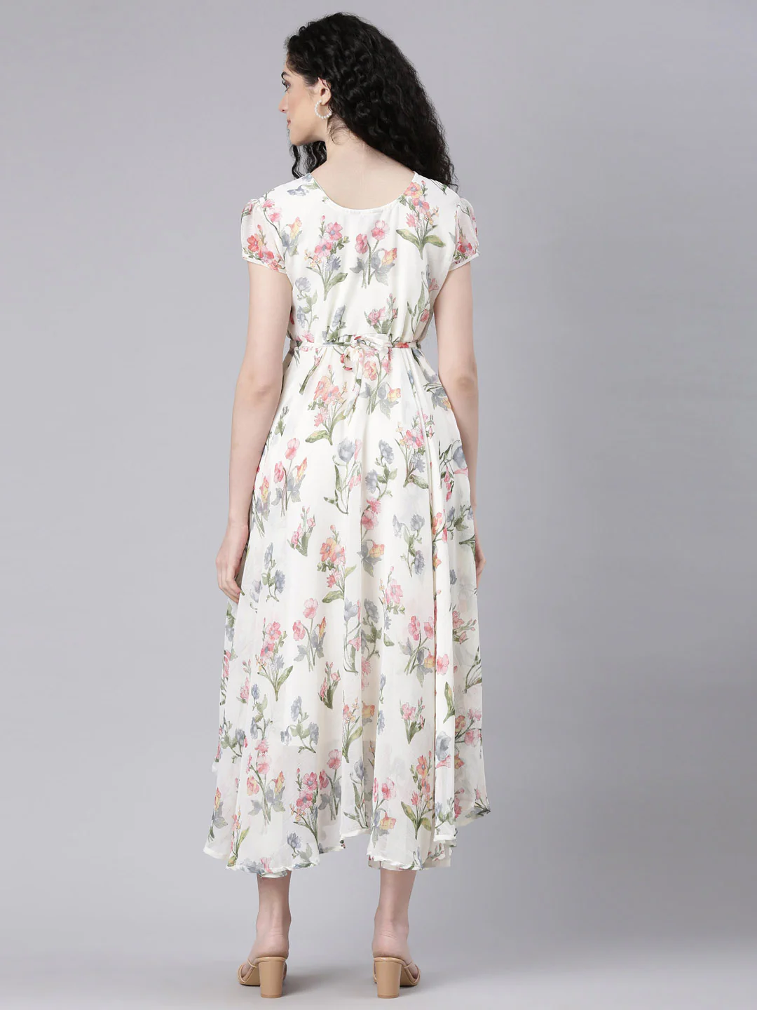 Women Soft Bloom Chiffon Dress - Image 2