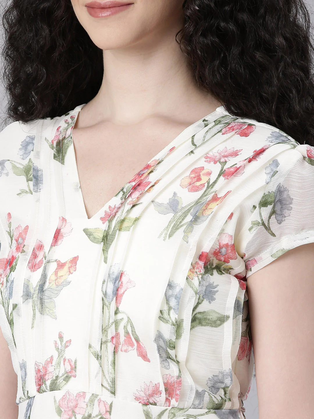 Women Soft Bloom Chiffon Dress - Image 3