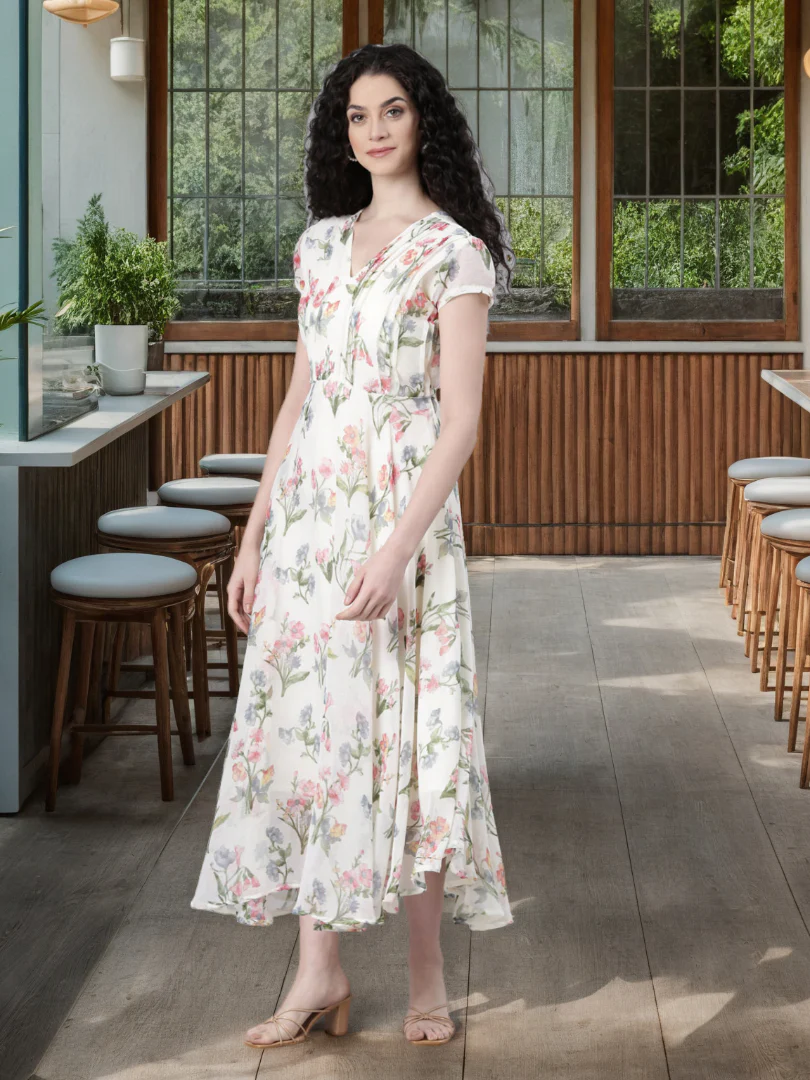 Women Soft Bloom Chiffon Dress - Image 8