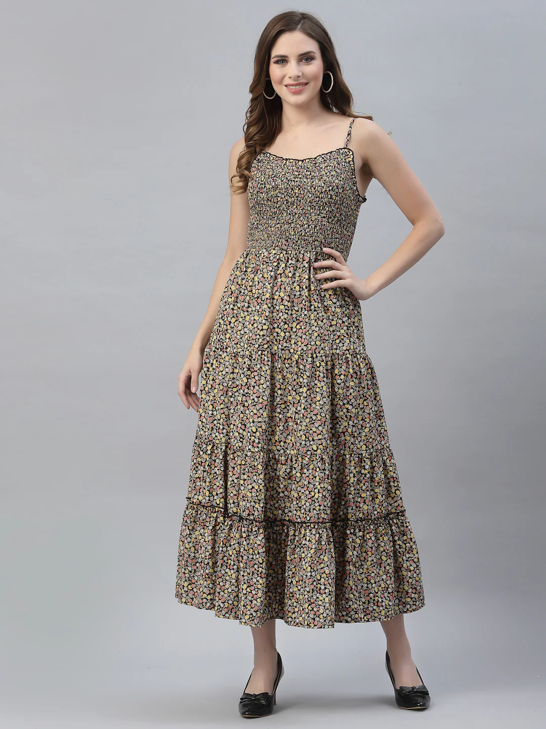 Women Squared Neck Sleeveless Dress - Image 2