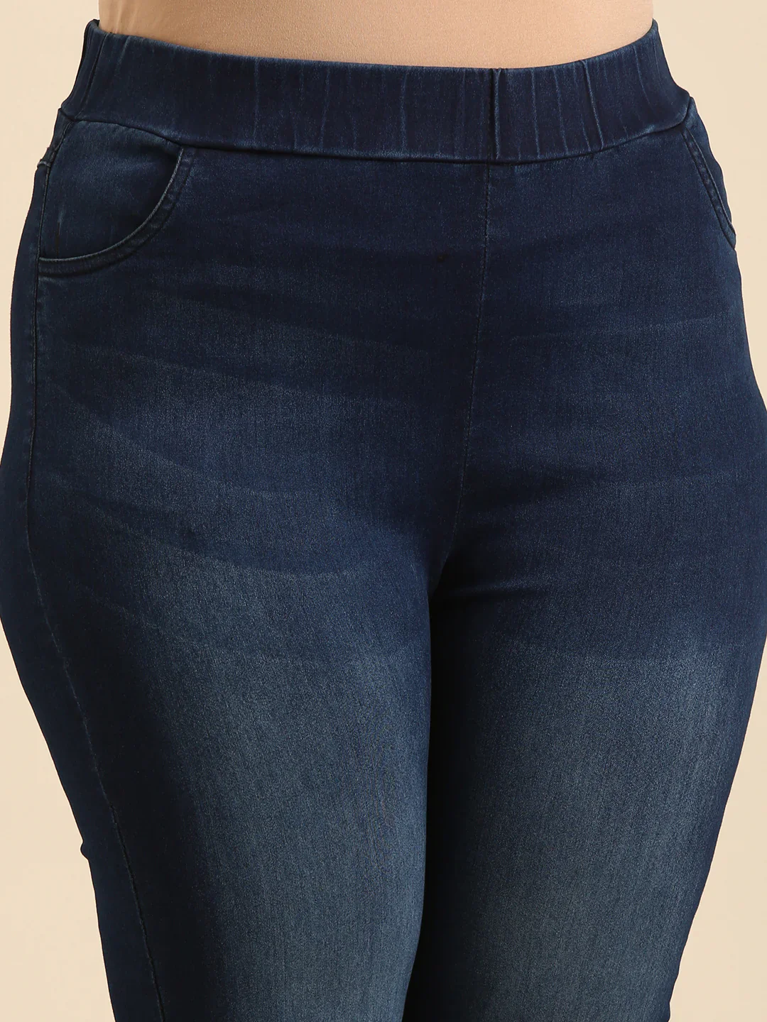 Women Navy Straight Cut Jeans - Image 3