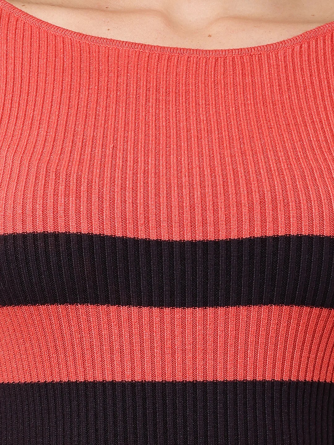 Women Striped Red Bodycon Dress - Image 5
