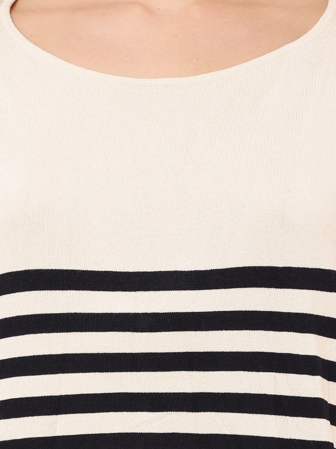 Women Striped Round Neck Full Sleeve Top - Image 5