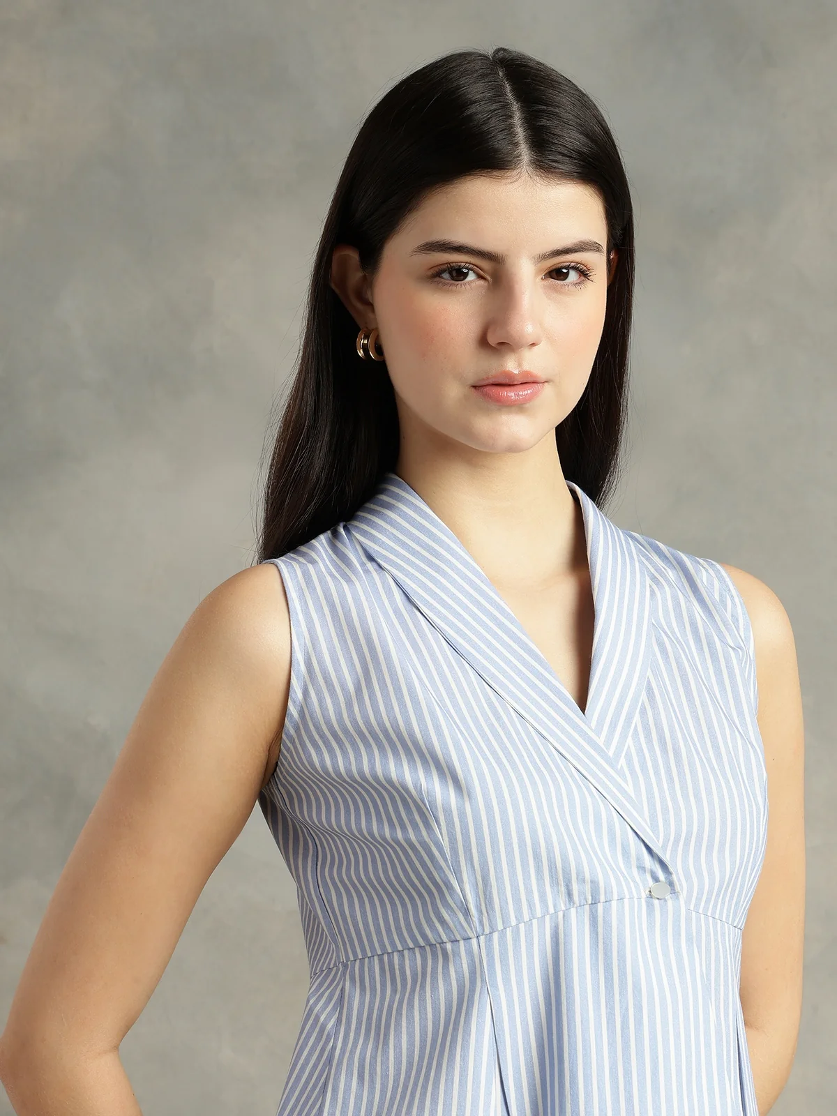 Women Sweet Lavender and White Shirt - Image 6