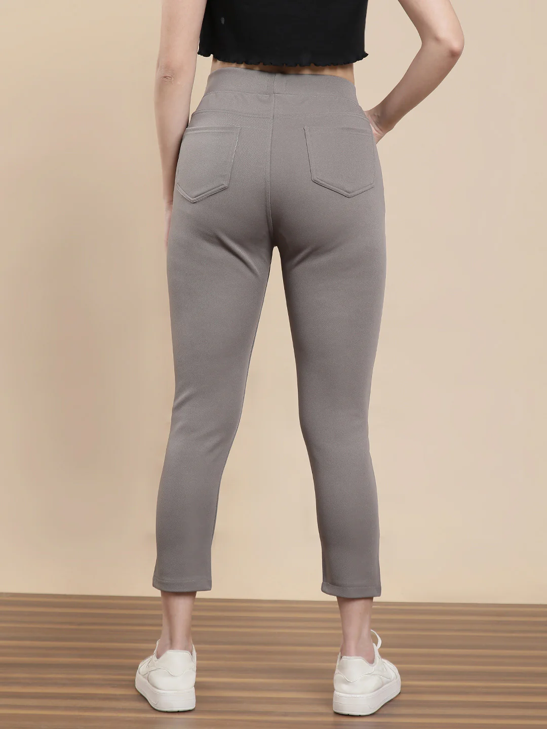 Women Taupe Casual Jegging - Image 3