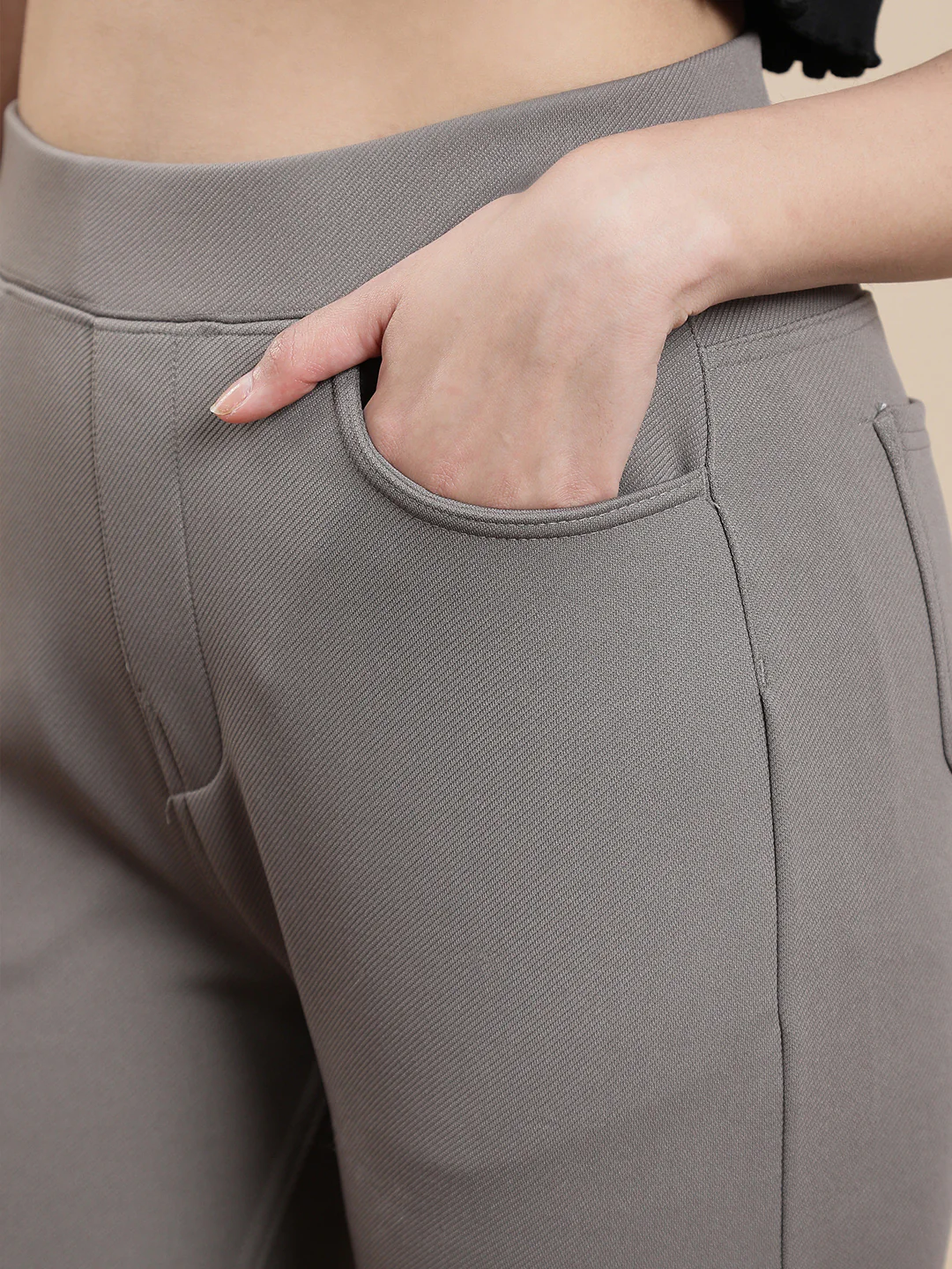 Women Taupe Casual Jegging - Image 5