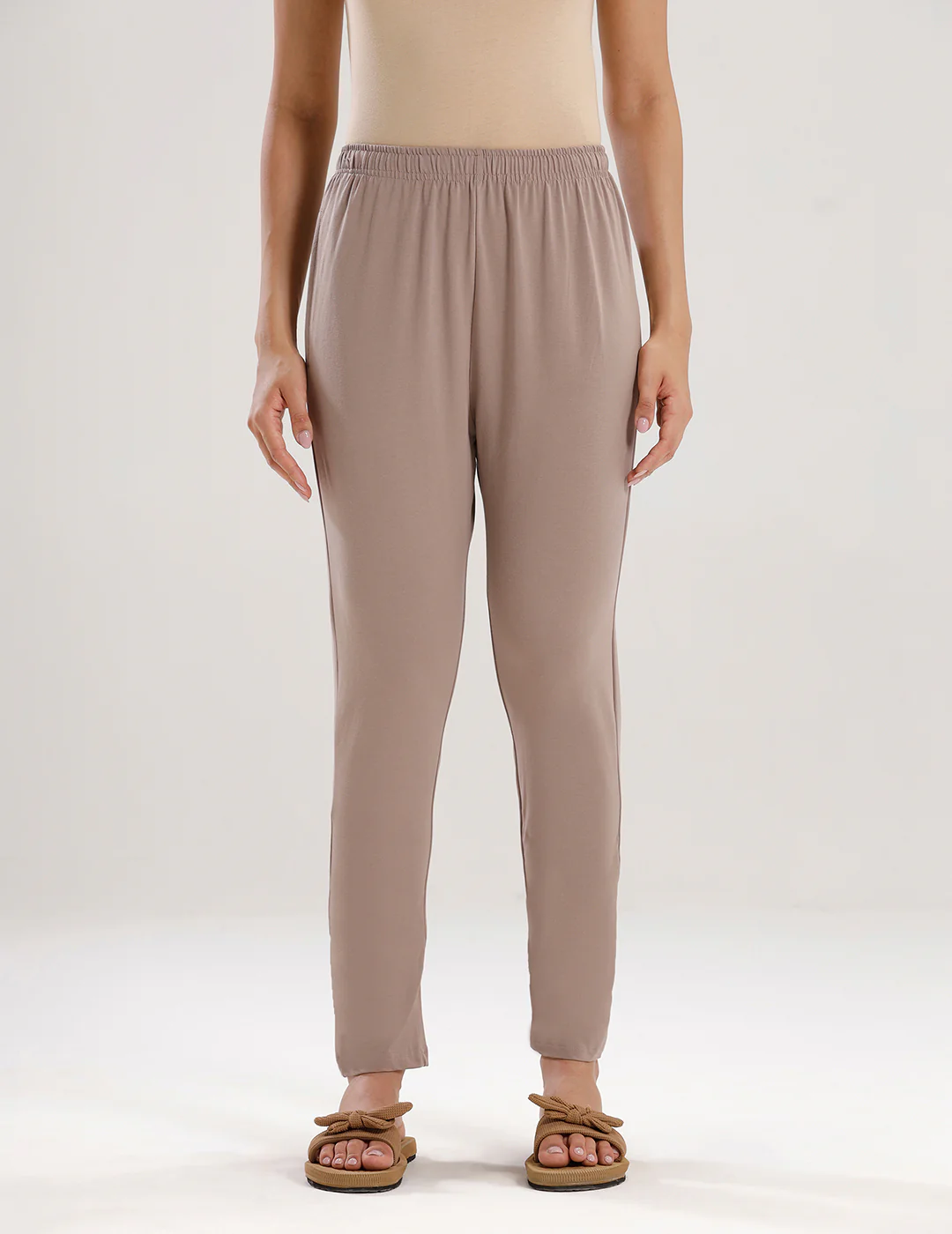 Women Taupe Casual Pants - Image 2