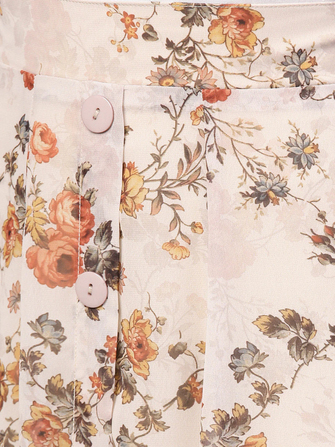 Women Taupe Floral A-Line Skirt - Image 5