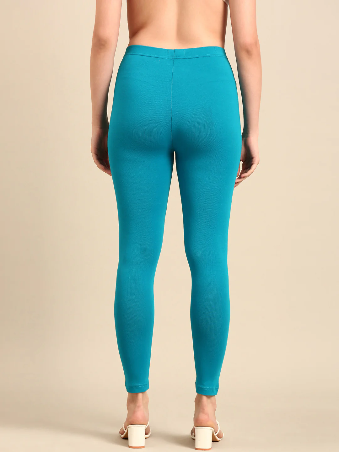 Women Teal Casual Leggings - Image 4
