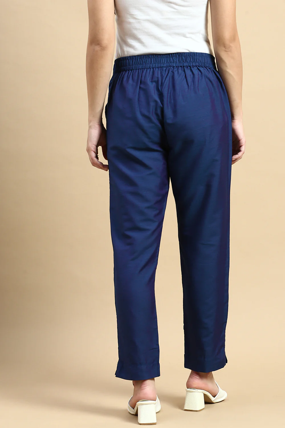 Women Teal Festive Pants - Image 4