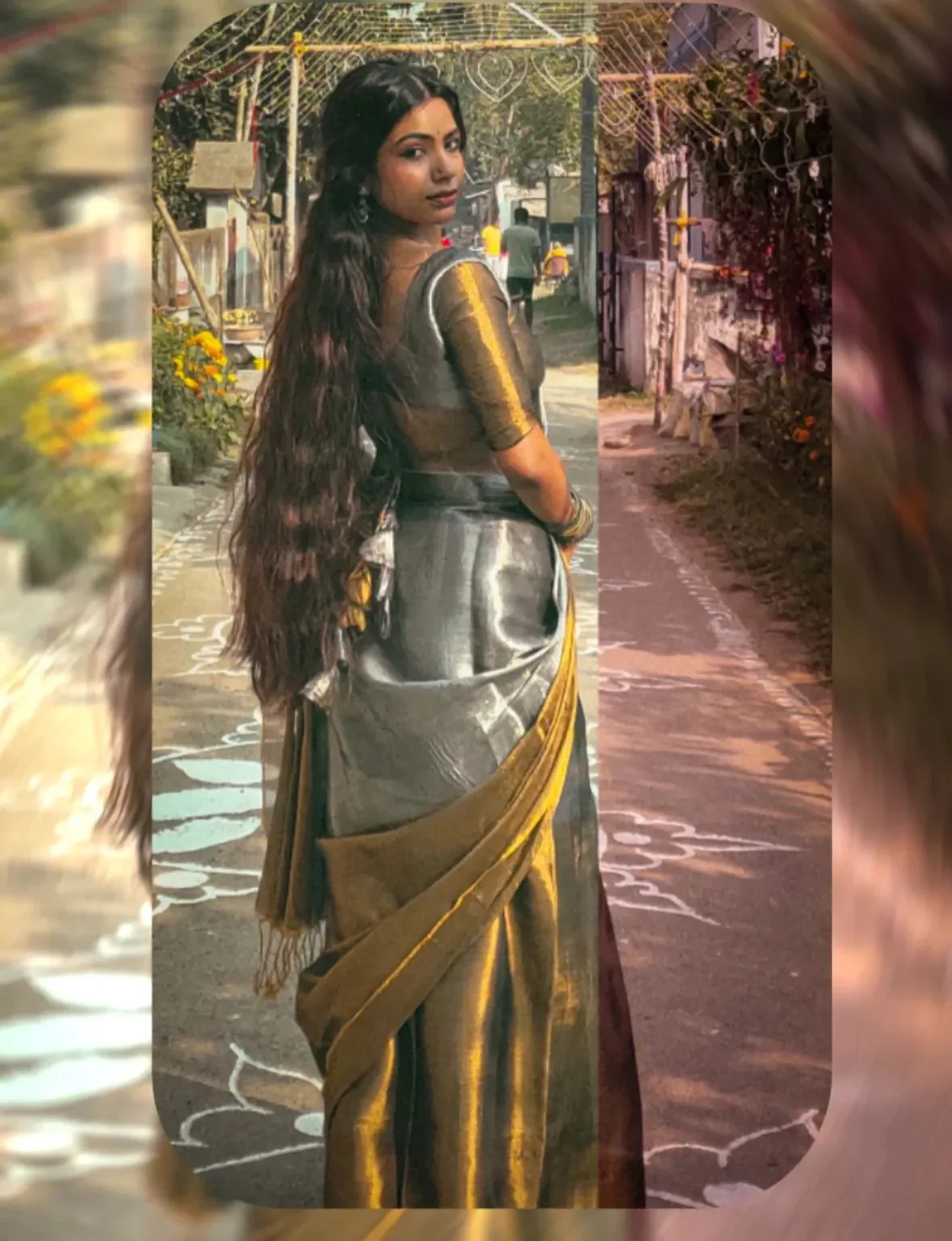 Women Tissue Mul Cottton Saree - Image 7