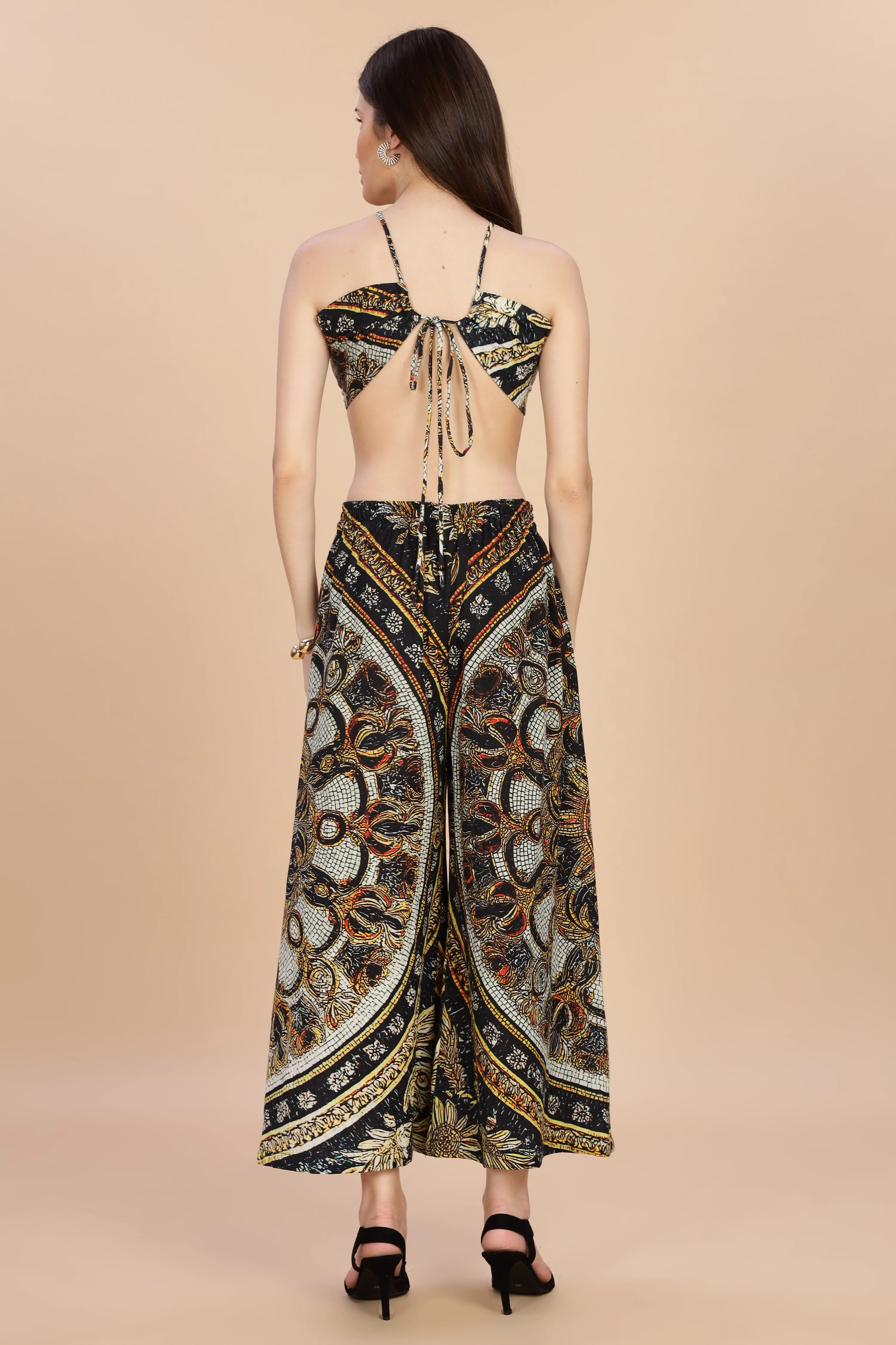 Women Topaz Flared Gauge Cotton Pant - Image 7