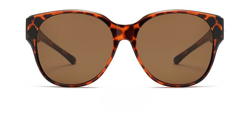 Women Tortoiseshell Brown Round Sunglasses - Image 2