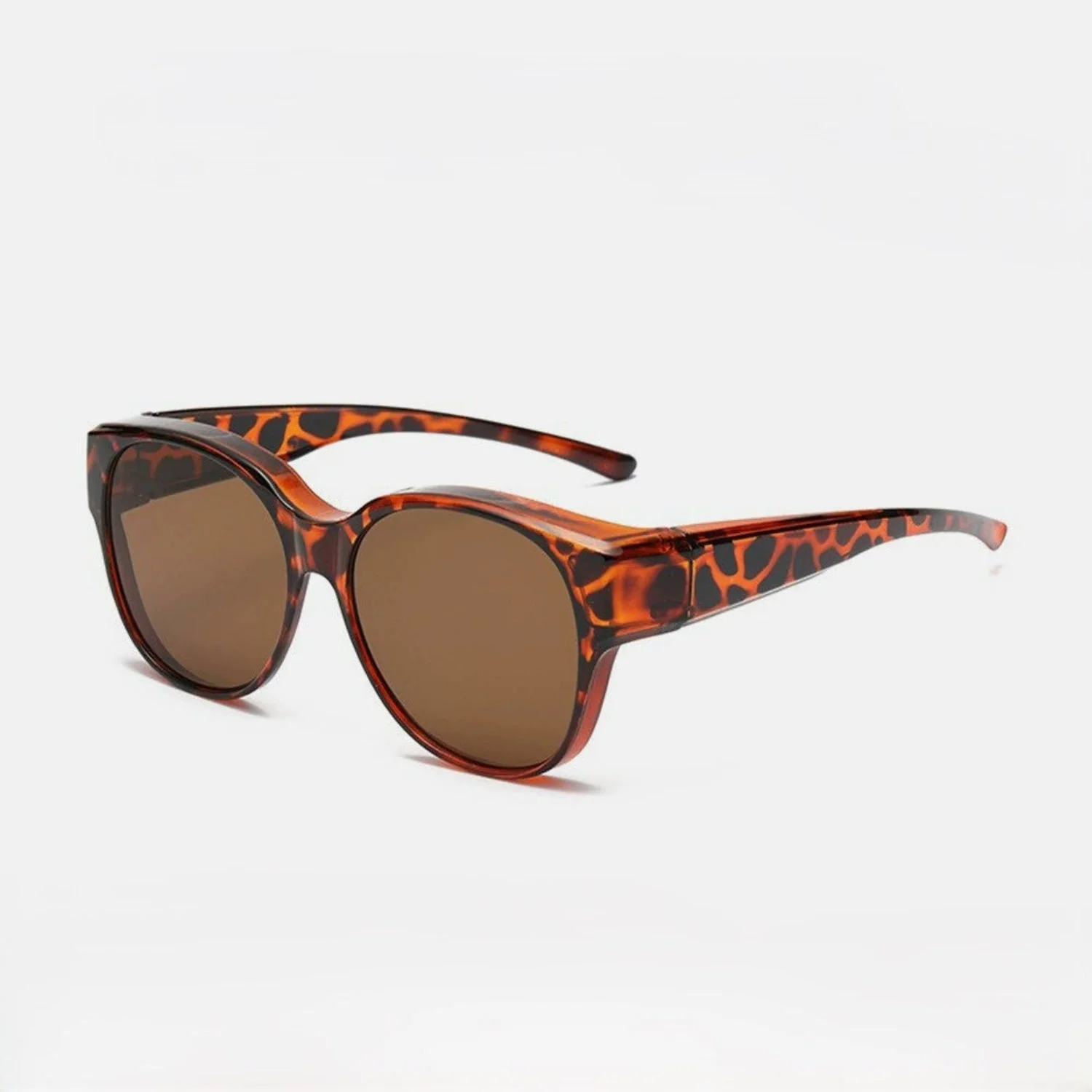Women Tortoiseshell Brown Round Sunglasses - Image 3