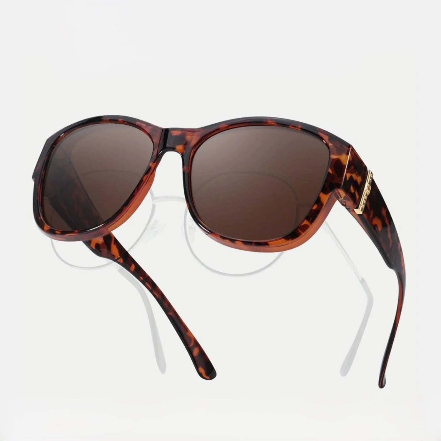 Women Tortoiseshell Gradient Oversized Square Sunglasses - Image 2