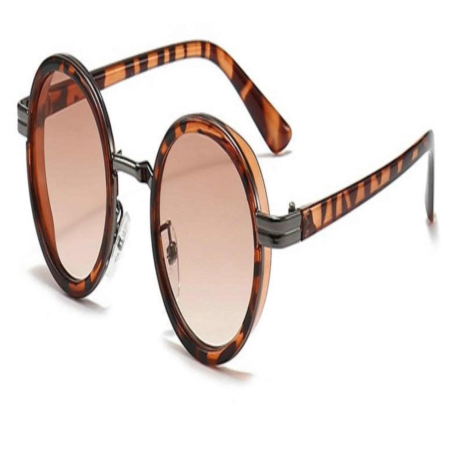 Women Tortoiseshell Round Brown Sunglasses