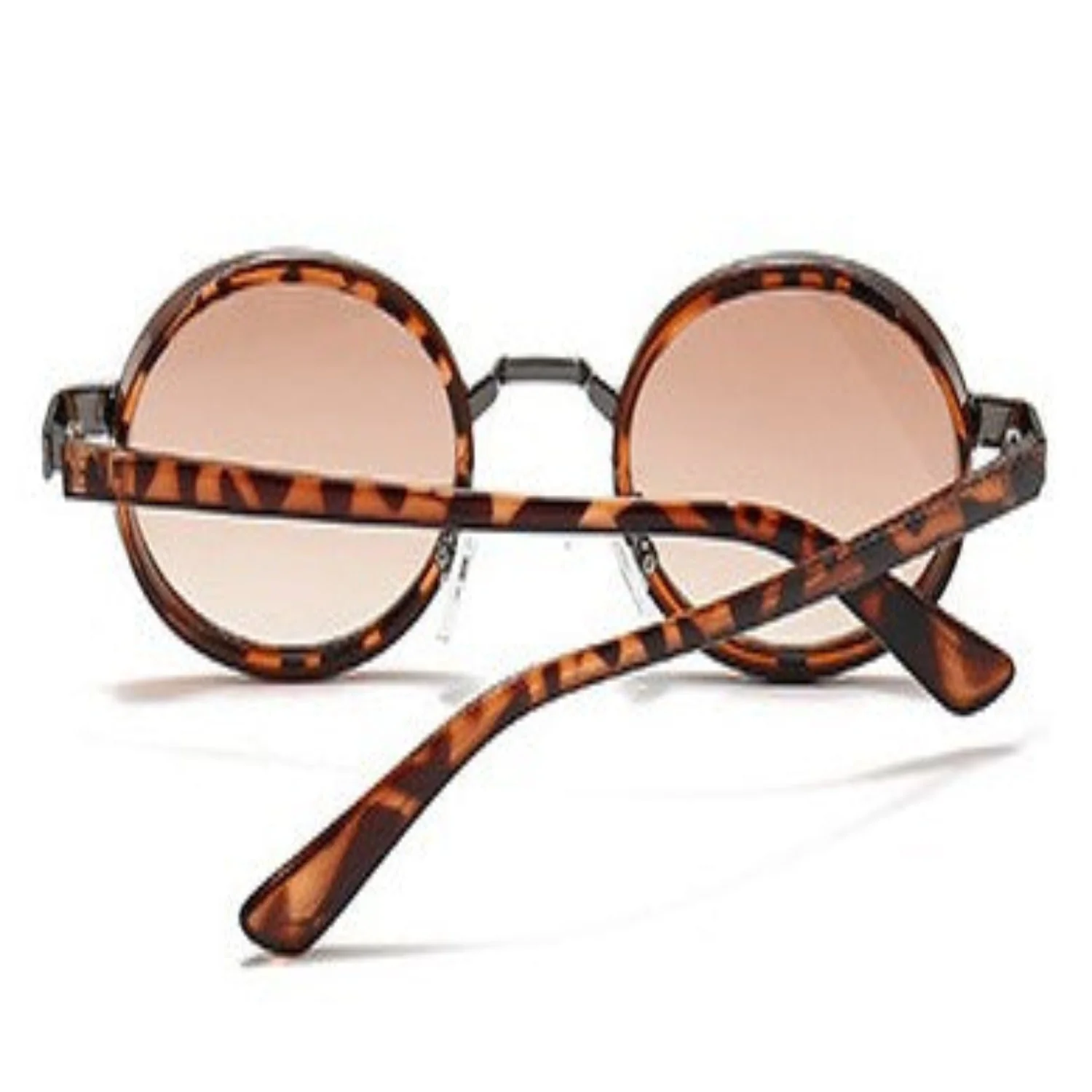 Women Tortoiseshell Round Brown Sunglasses - Image 2