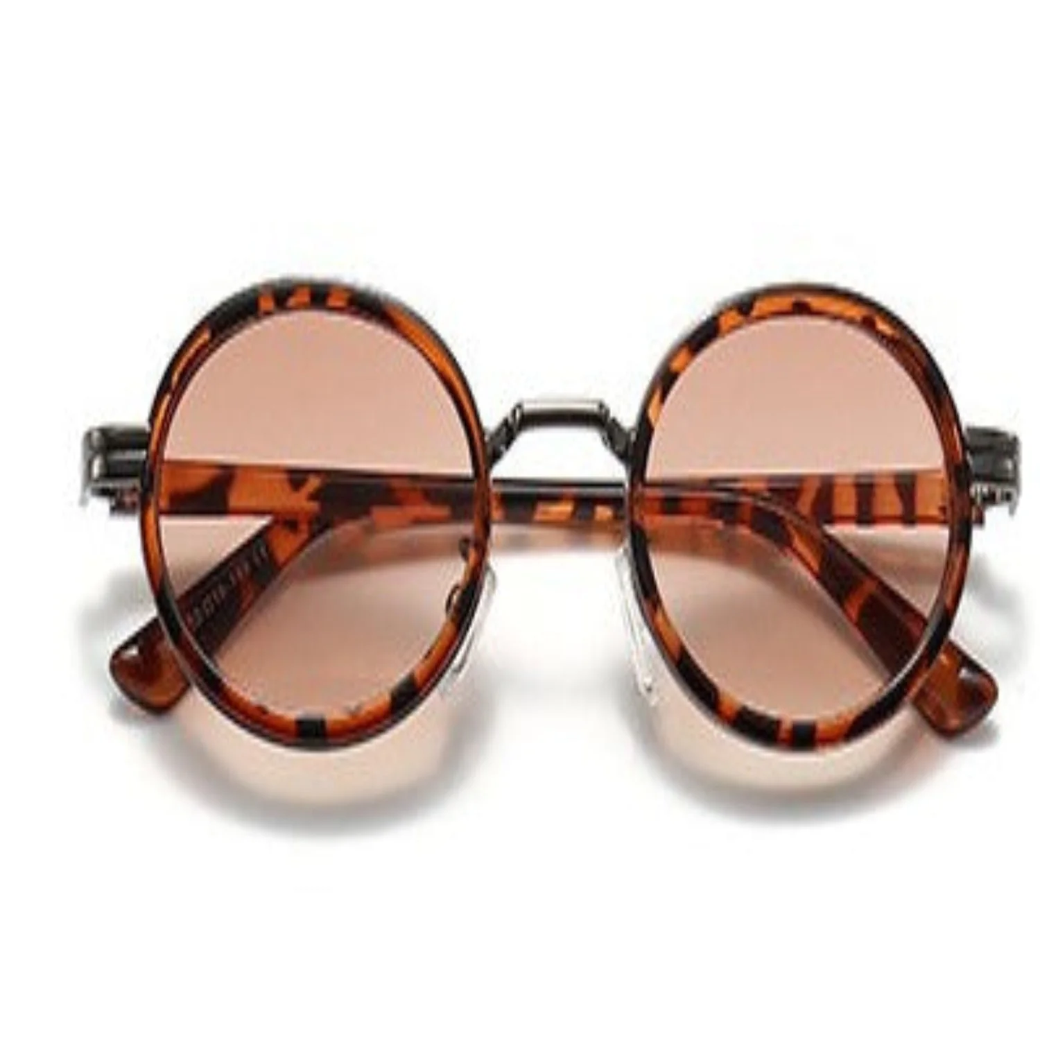 Women Tortoiseshell Round Brown Sunglasses - Image 3