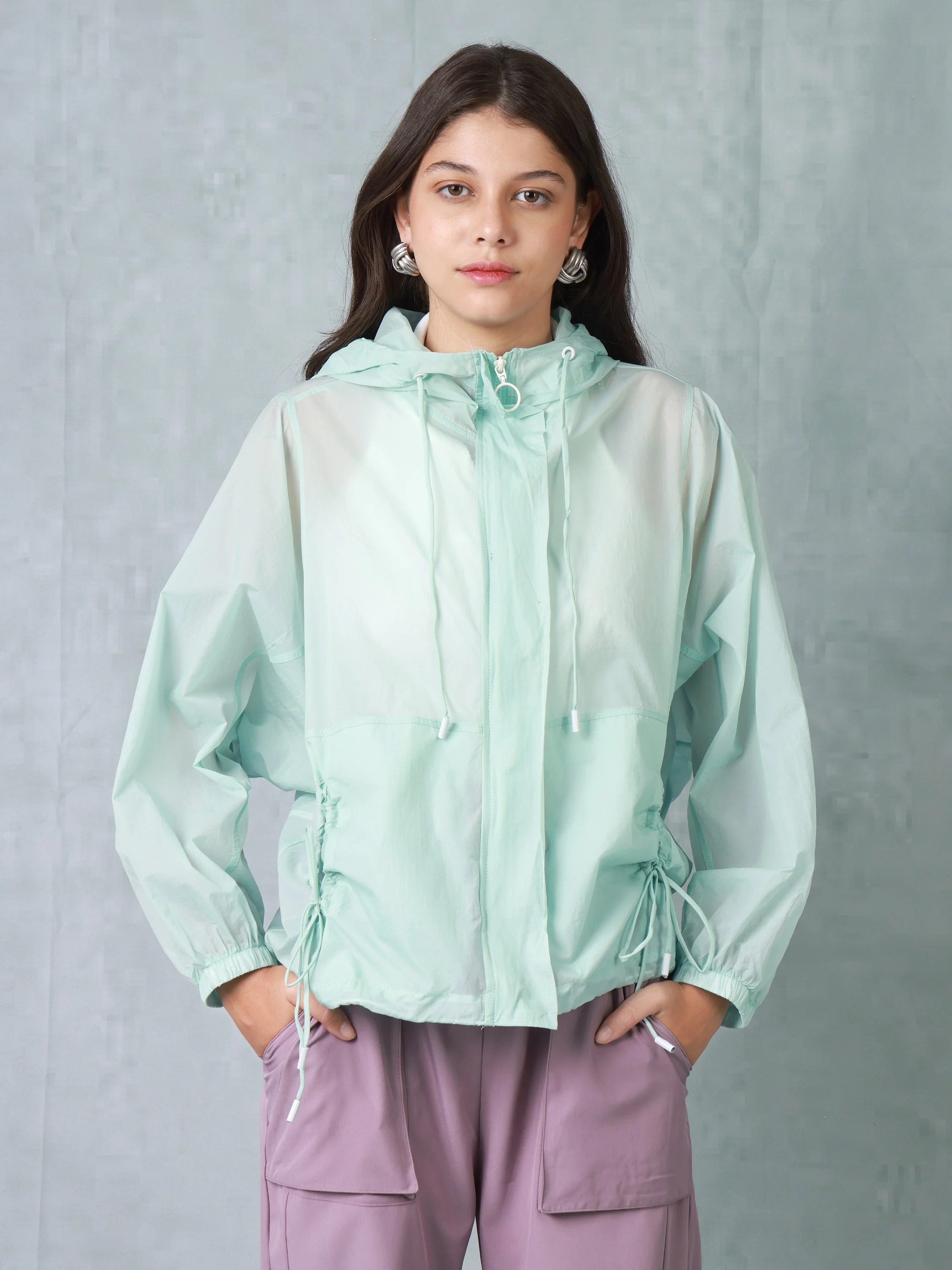 Women Touquise Parachute hooded Jacket - Image 3