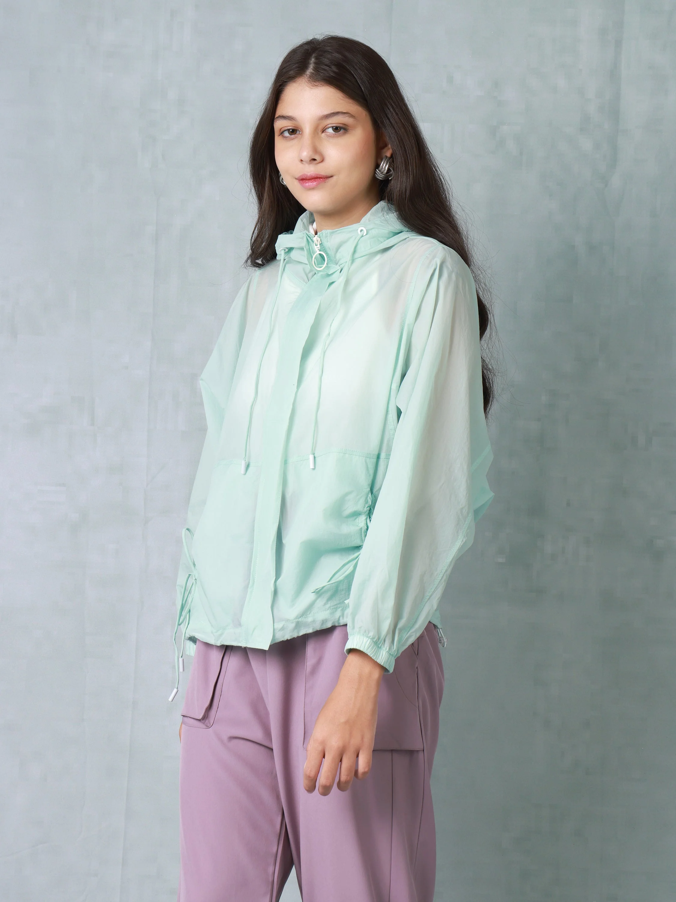 Women Touquise Parachute hooded Jacket - Image 5