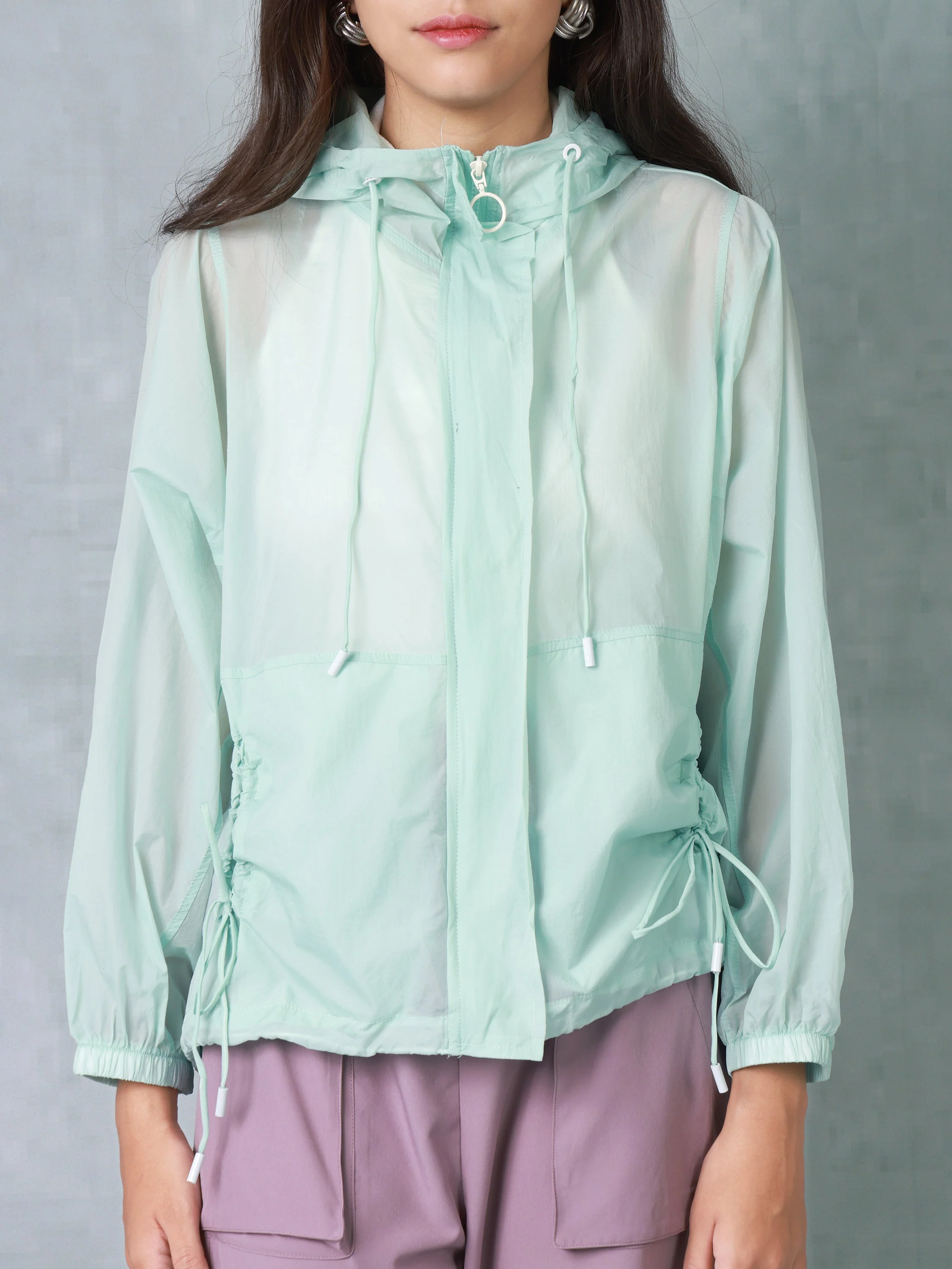 Women Touquise Parachute hooded Jacket - Image 6