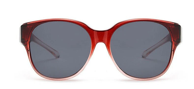 Women Translucent Red Round Sunglasses