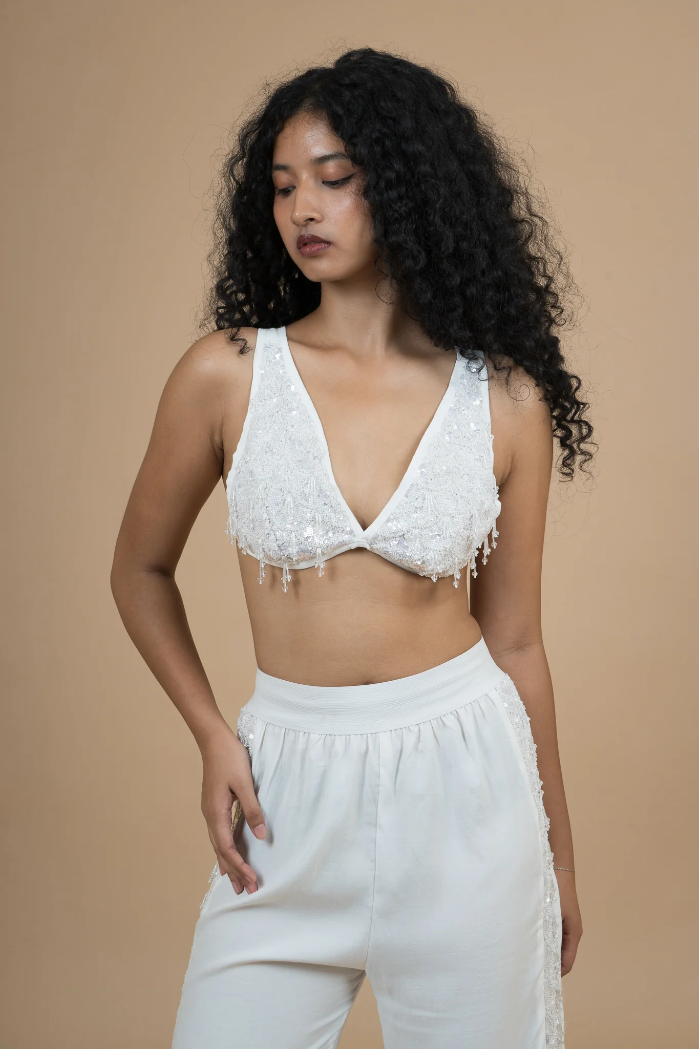 Women Velvet Snow Bralette Cotton Top - Image 5