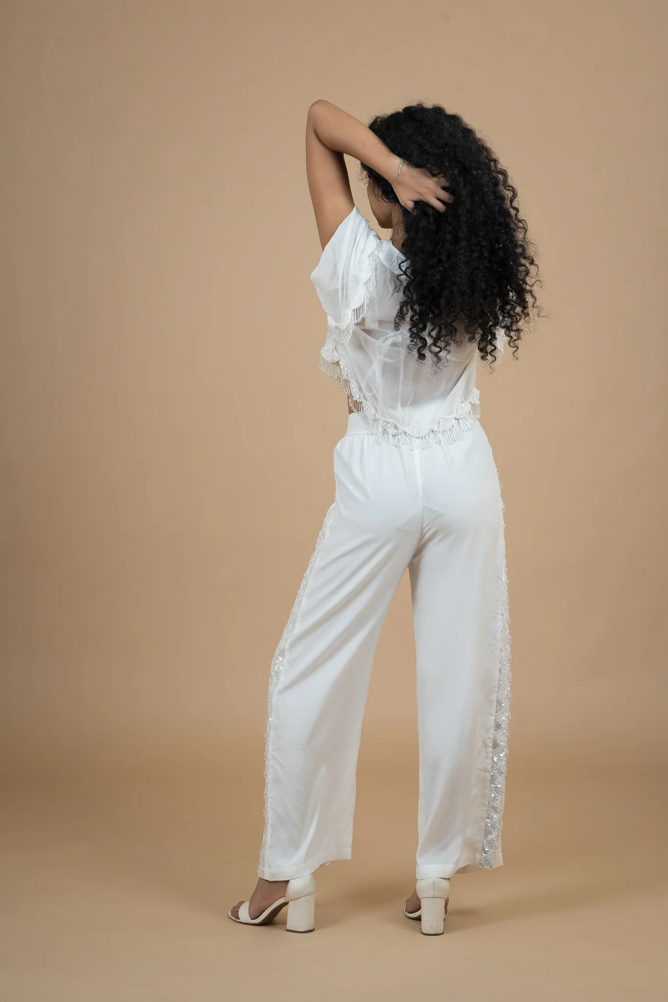 Women Velvet Snow Translucent Crop Shrug - Image 13