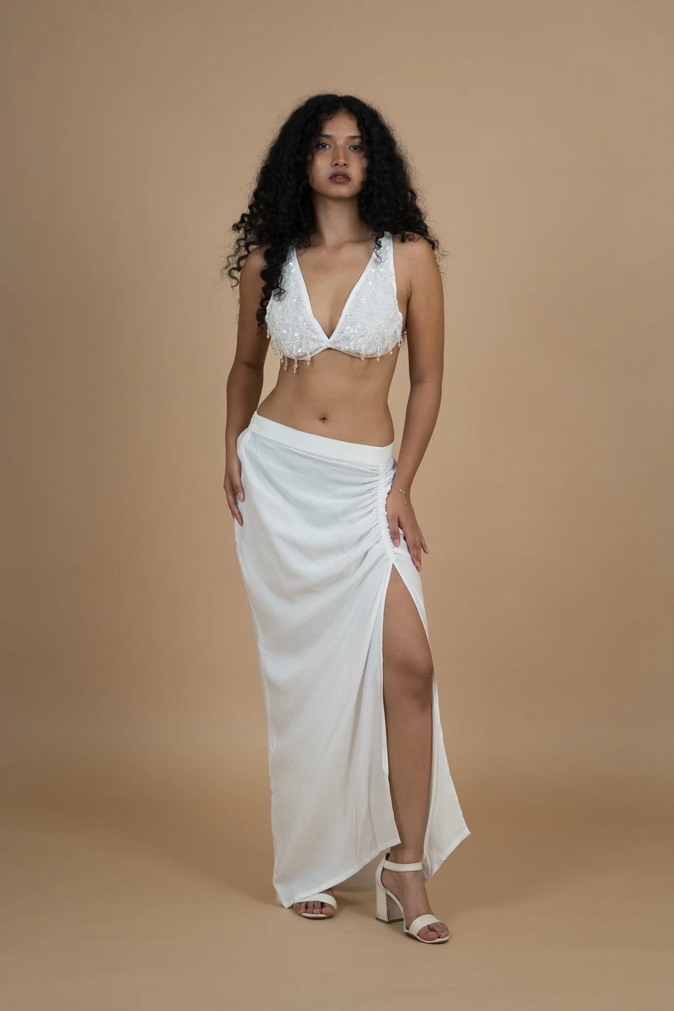 Women Velvet Snow Draped Cotton Skirt - Image 3