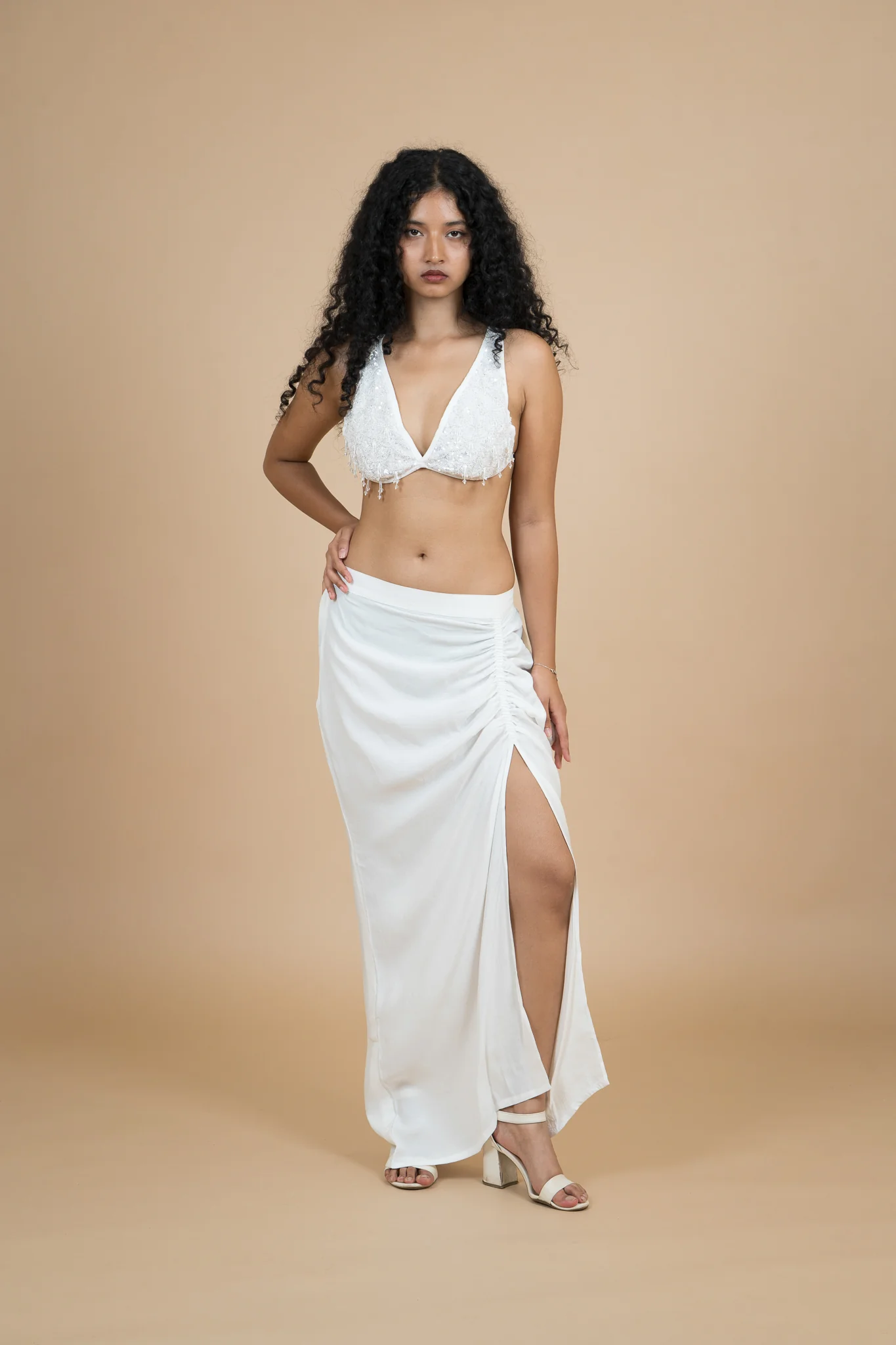 Women Velvet Snow Draped Cotton Skirt - Image 4