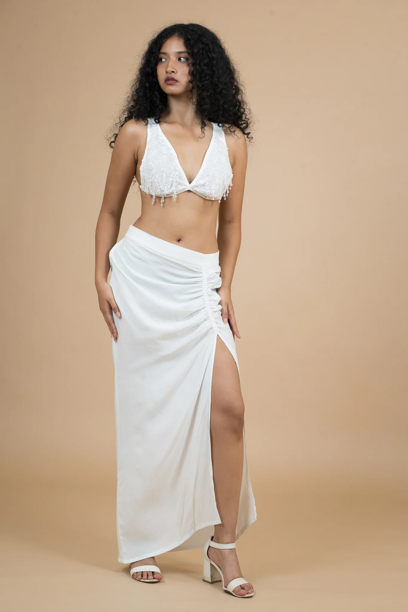 Women Velvet Snow Draped Cotton Skirt - Image 6