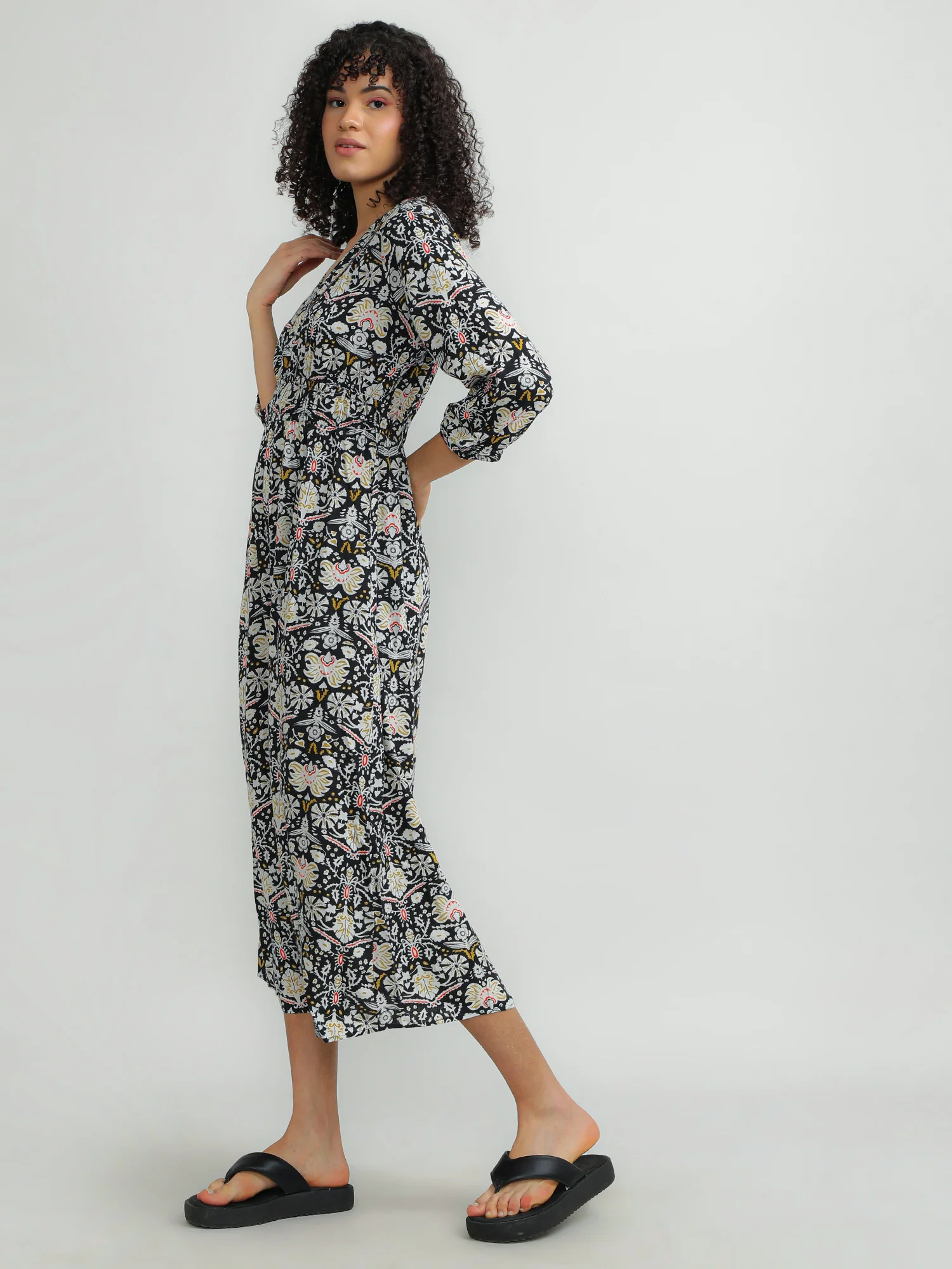 Women Viscose Black Beach Dress - Image 2