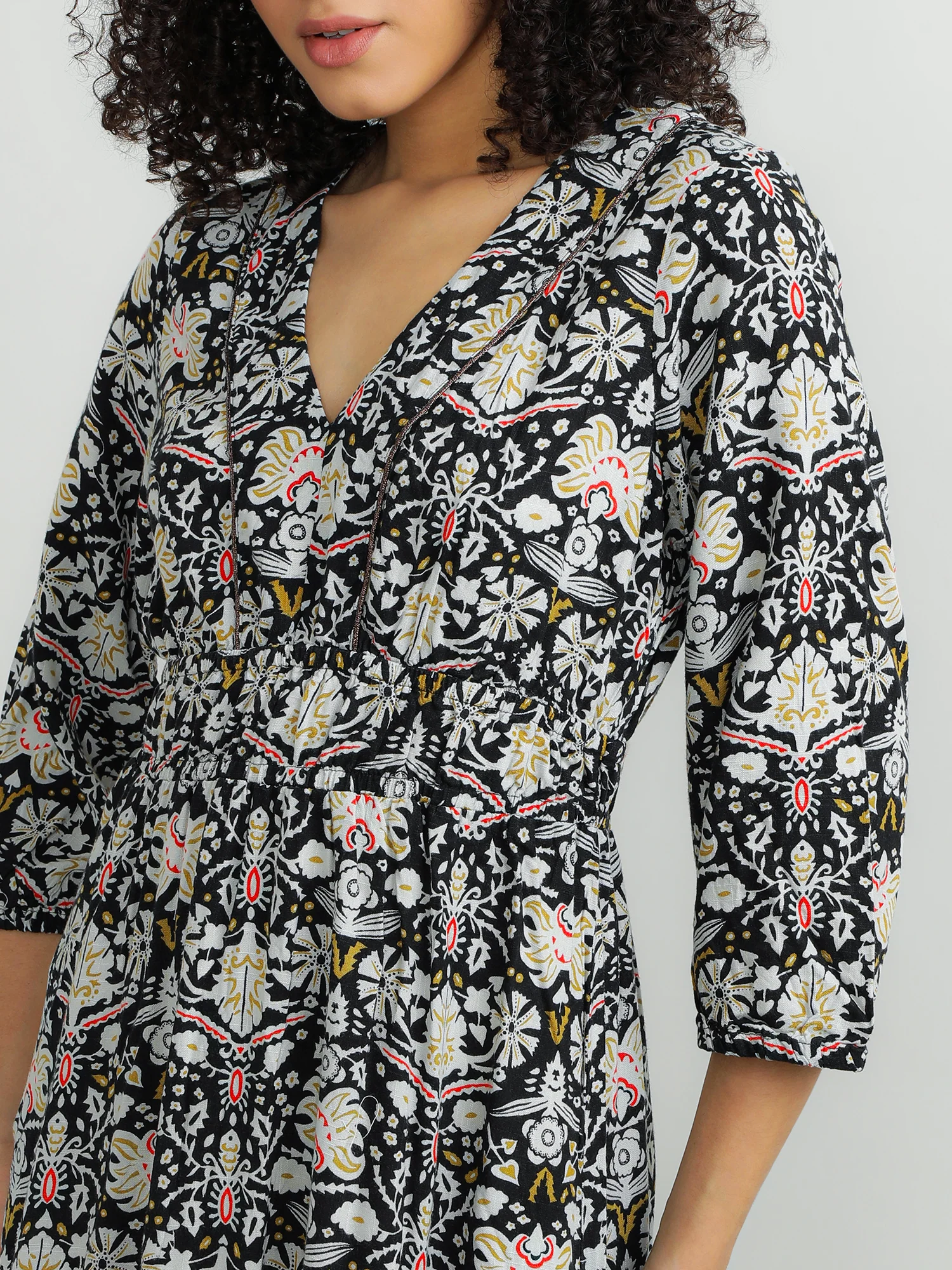 Women Viscose Black Beach Dress - Image 4