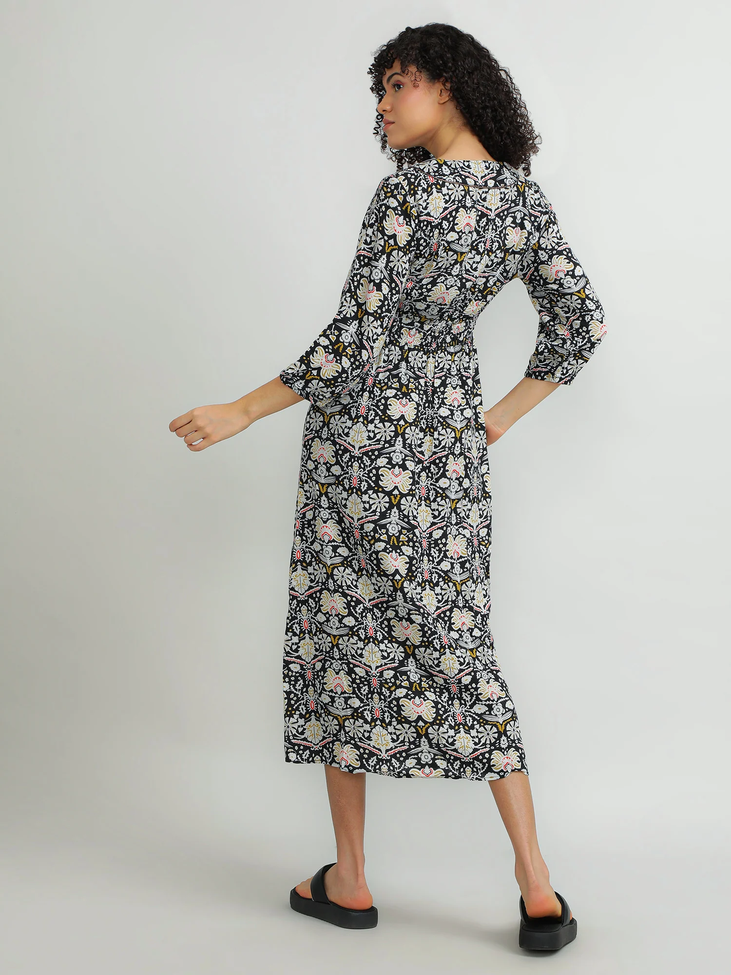Women Viscose Black Beach Dress - Image 5