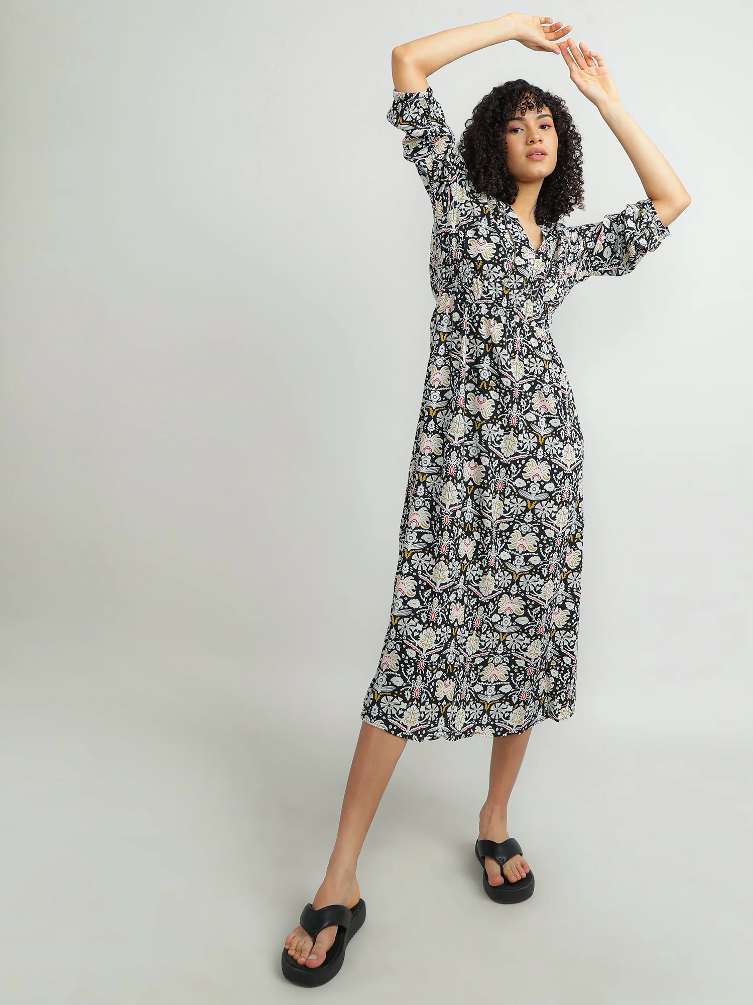 Women Viscose Black Beach Dress - Image 6