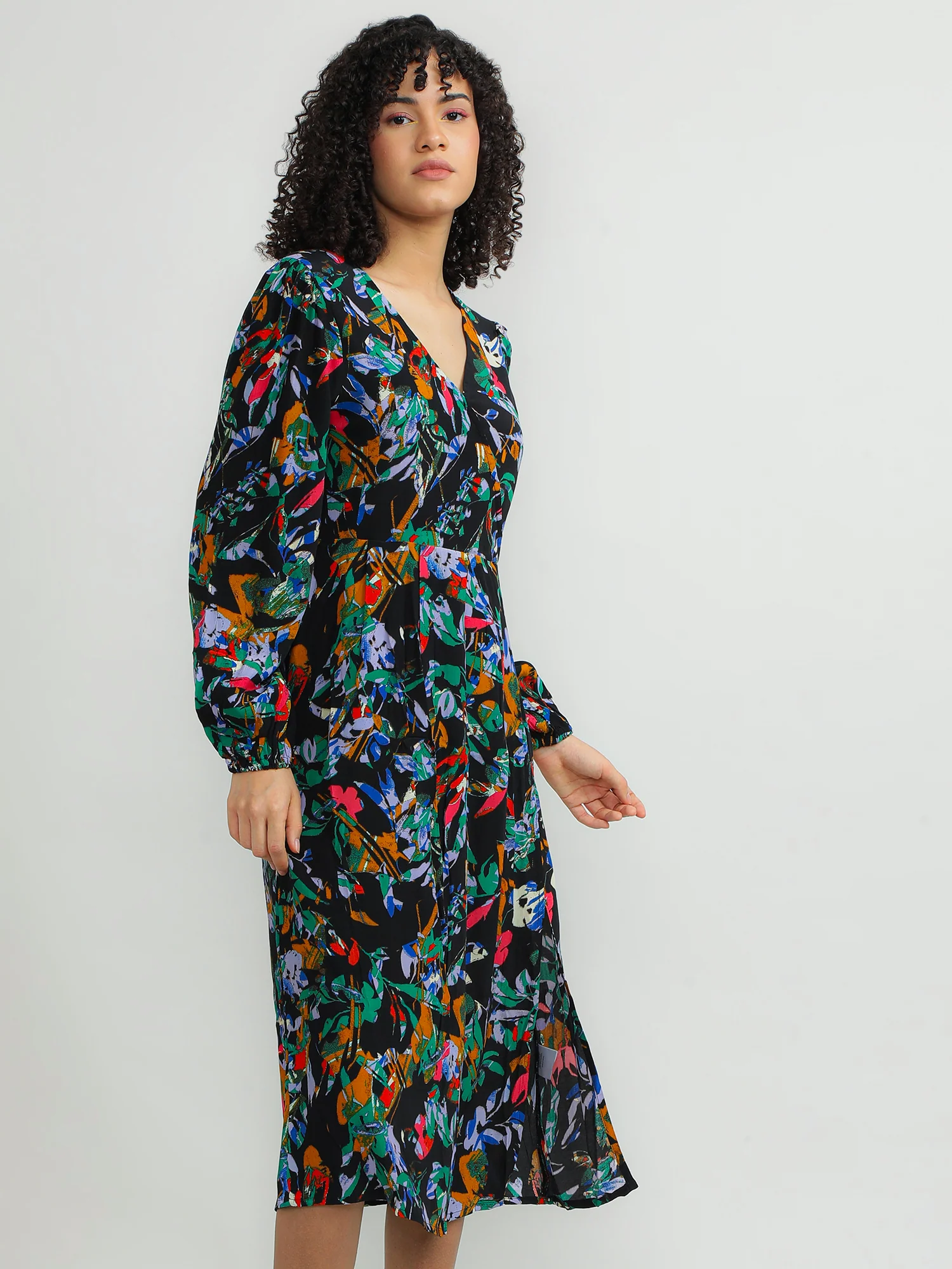 Women Viscose Black Chic Dress - Image 2