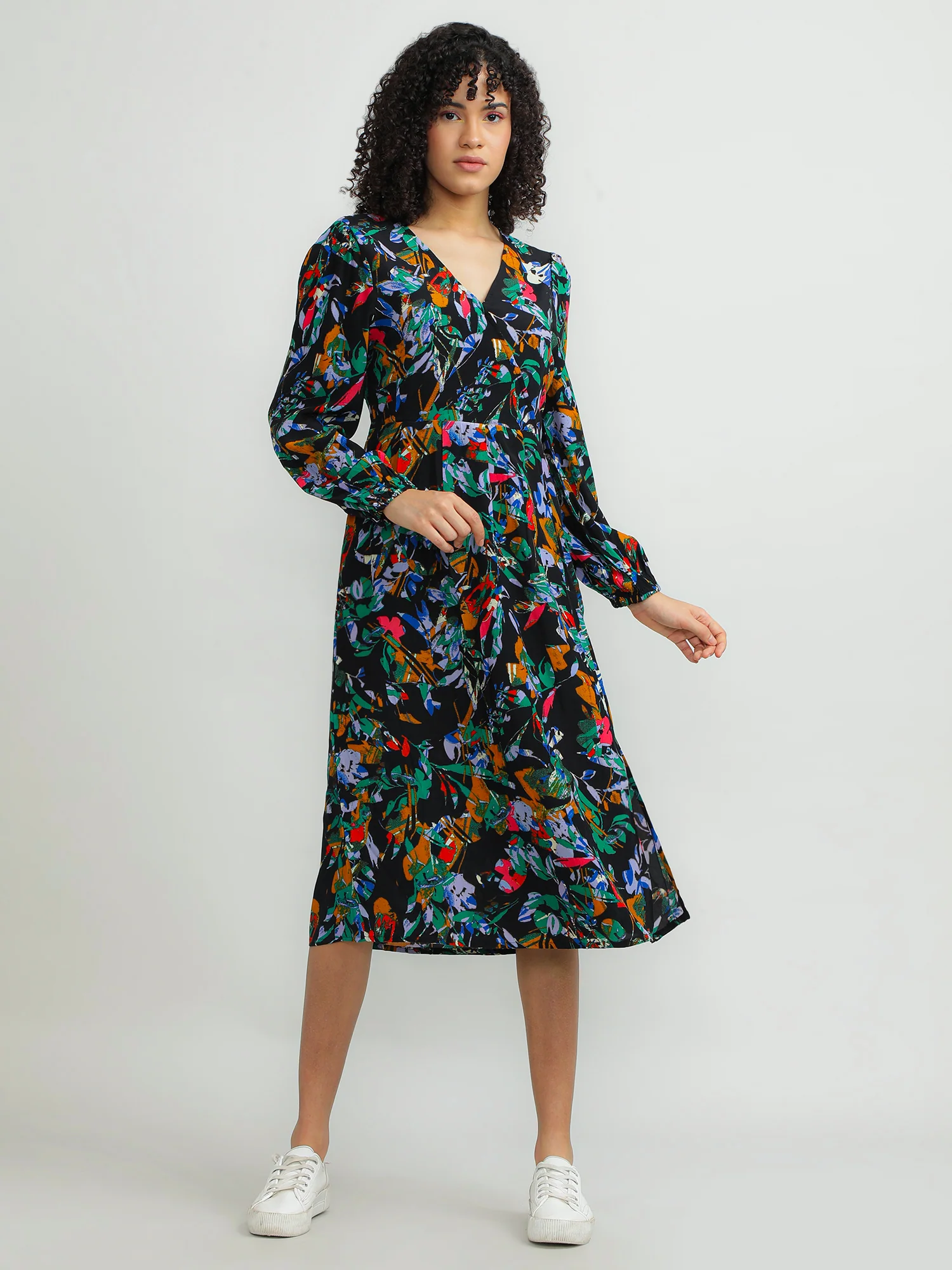 Women Viscose Black Chic Dress - Image 3