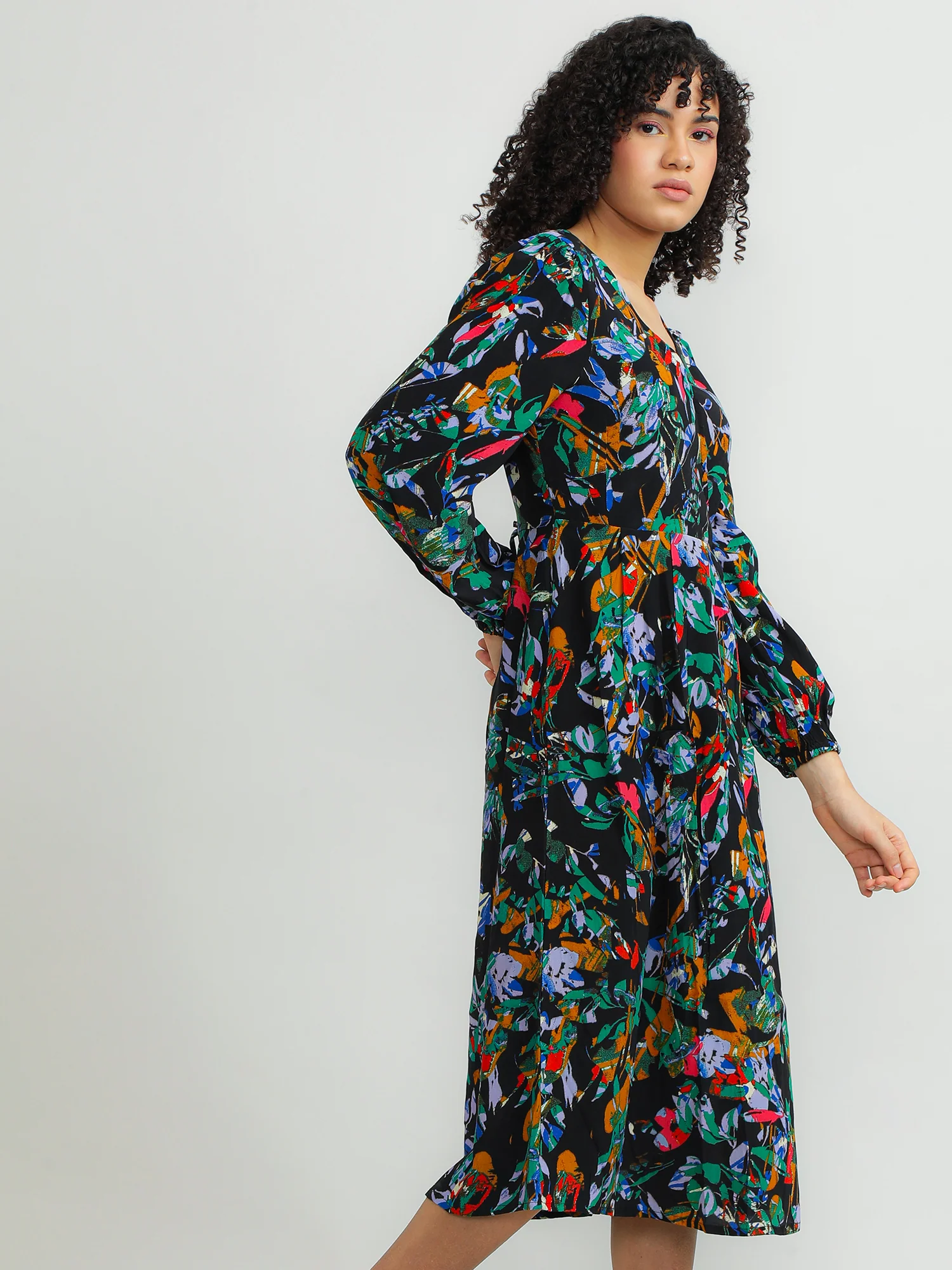 Women Viscose Black Chic Dress - Image 5